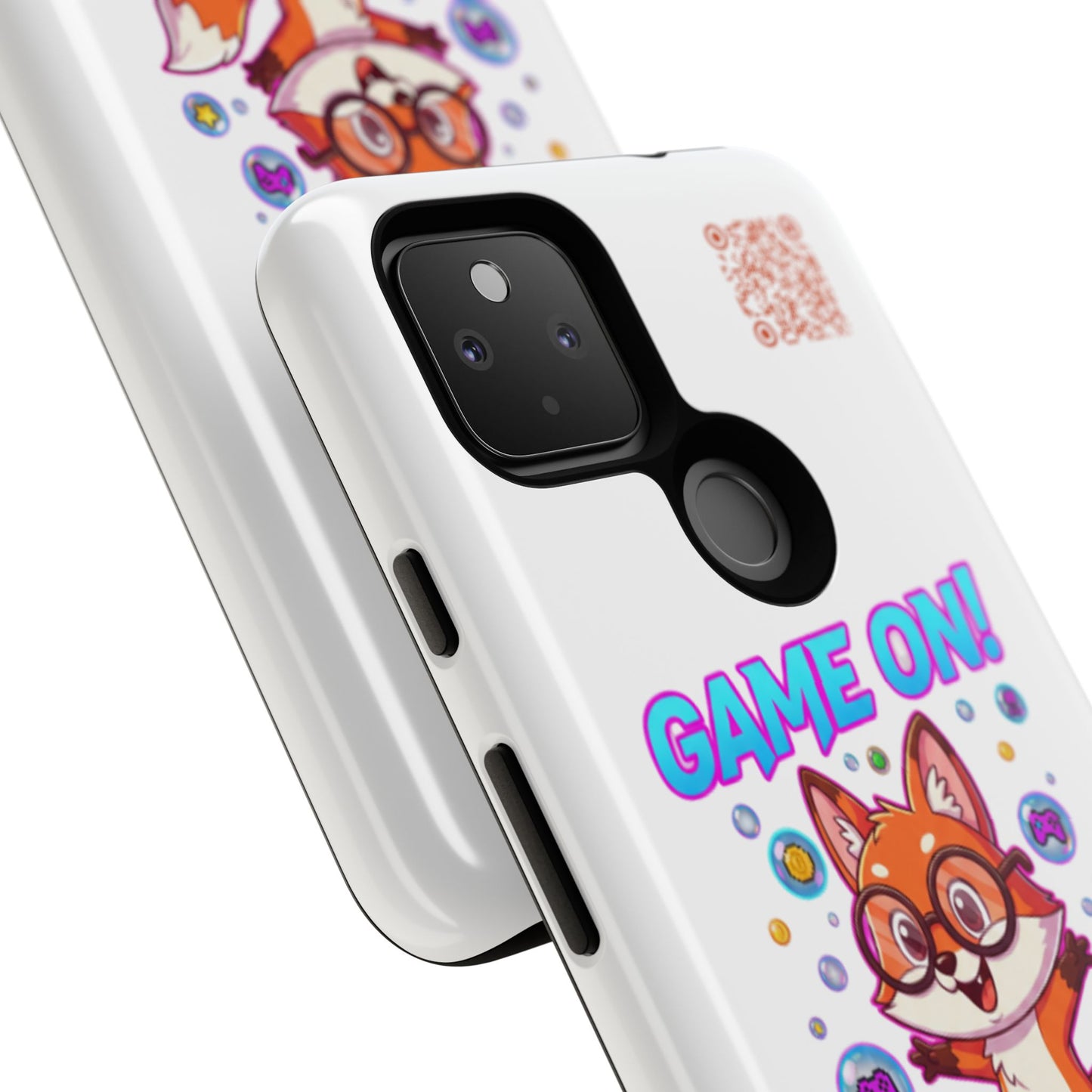 Game On Mobile Case - Cute Fox Design, Gamer Accessories, Phone Cover, Gift for Gamers, Level Up Style