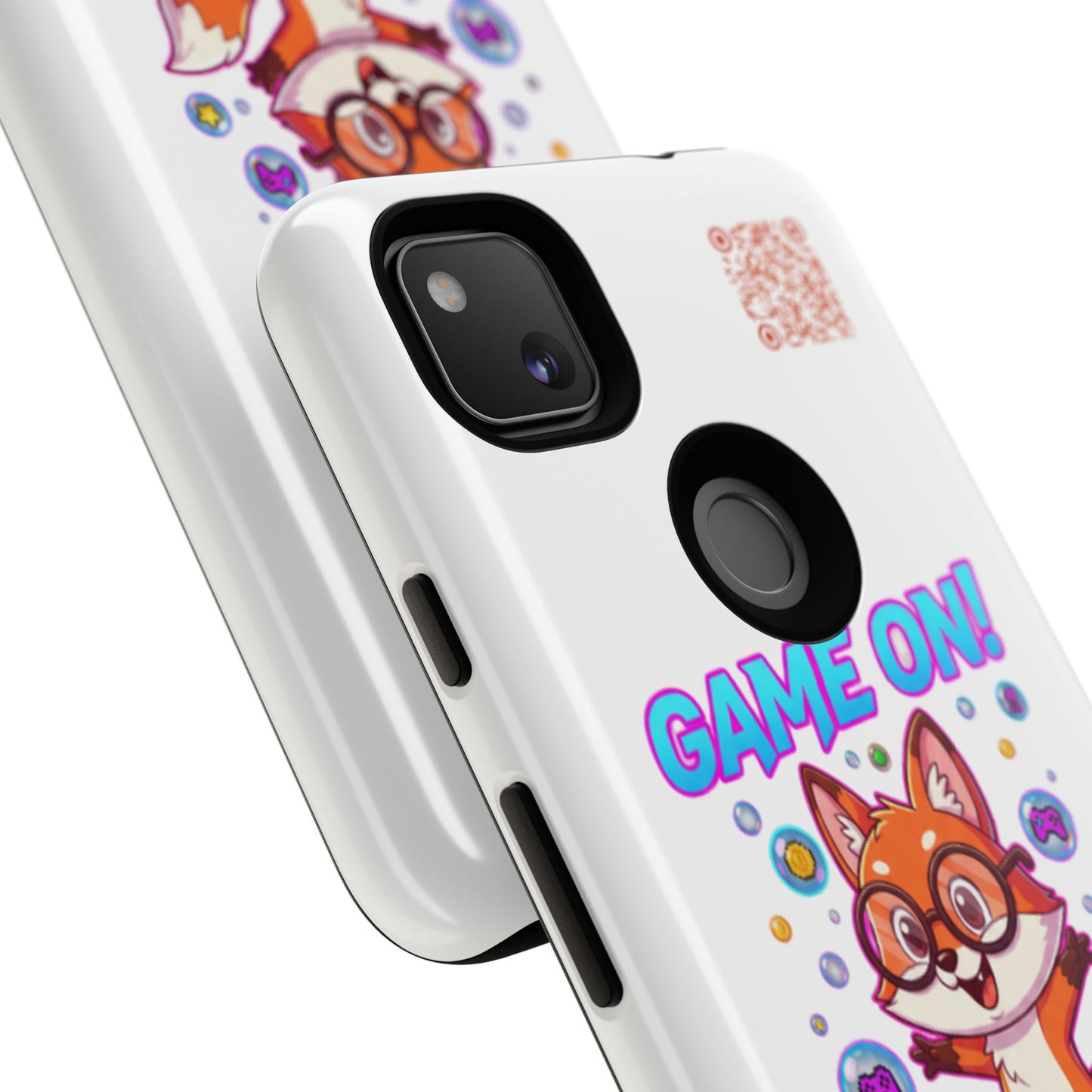 Game On Mobile Case - Cute Fox Design, Gamer Accessories, Phone Cover, Gift for Gamers, Level Up Style