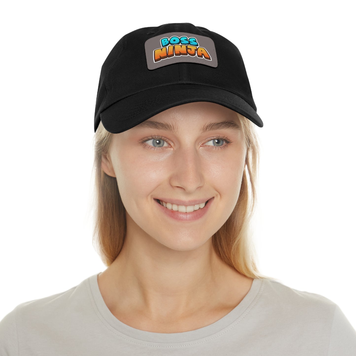 Boss Ninja Dad Hat, Leather Patch Cap for Dads, Casual Summer Hat, Great for Father's Day Gifts, Trendy Dad Apparel, Gift for Ninja Lovers