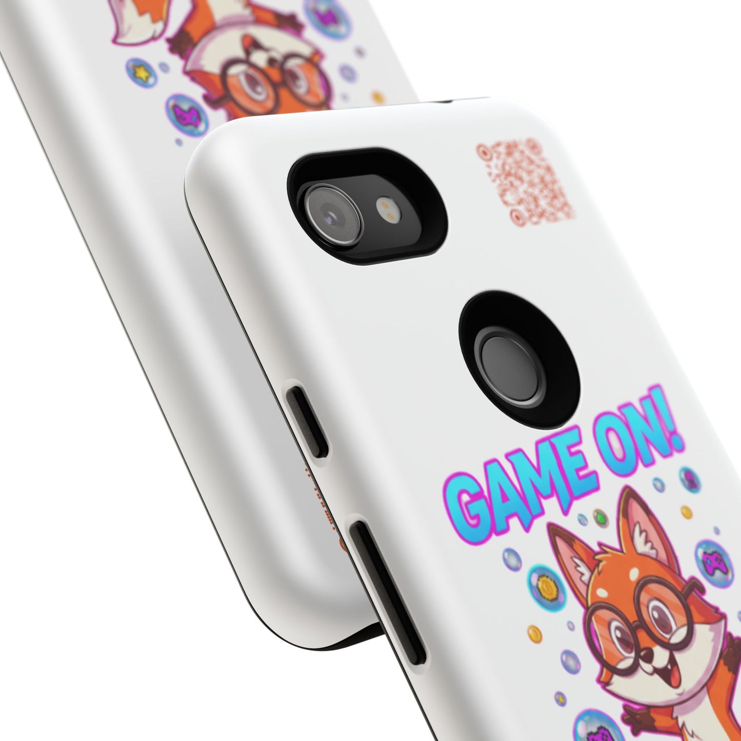 Game On Mobile Case - Cute Fox Design, Gamer Accessories, Phone Cover, Gift for Gamers, Level Up Style