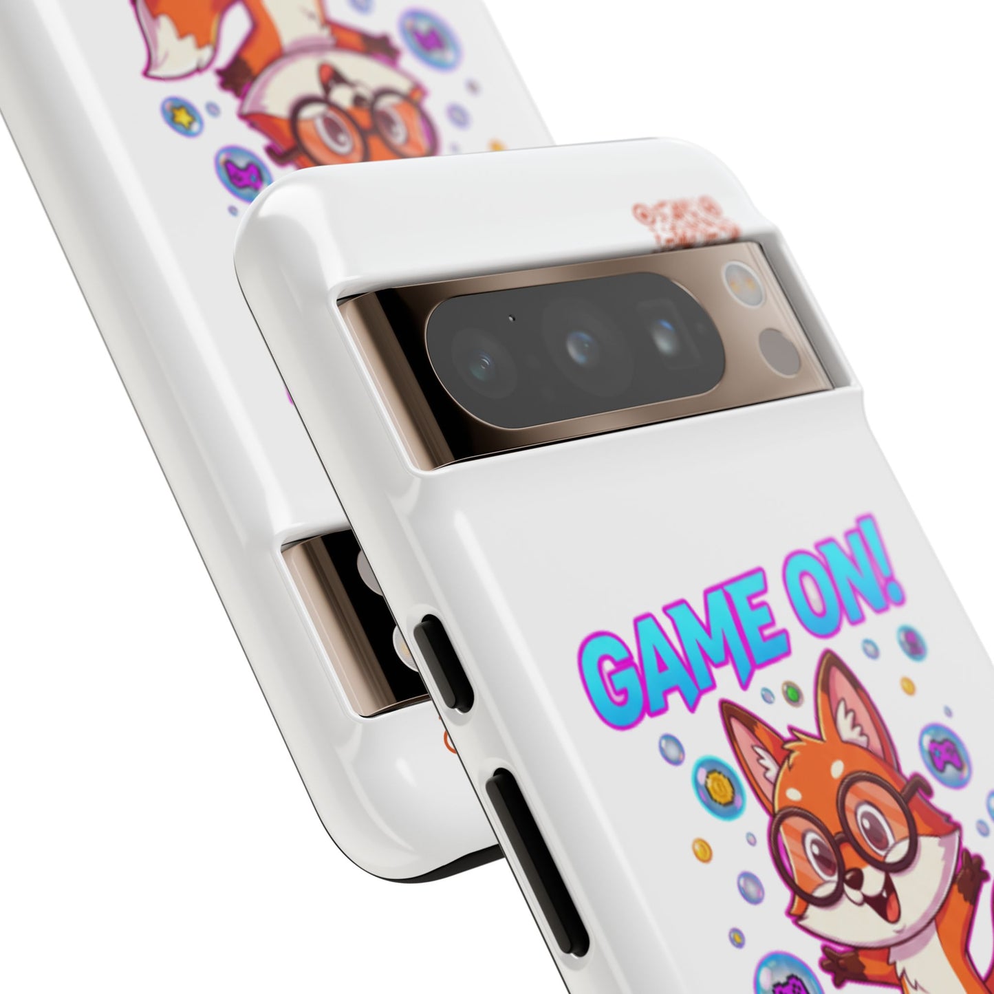 Game On Mobile Case - Cute Fox Design, Gamer Accessories, Phone Cover, Gift for Gamers, Level Up Style