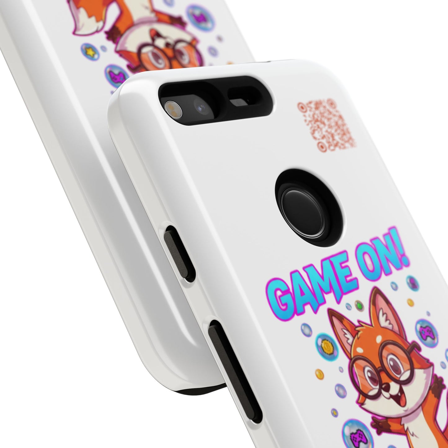 Game On Mobile Case - Cute Fox Design, Gamer Accessories, Phone Cover, Gift for Gamers, Level Up Style