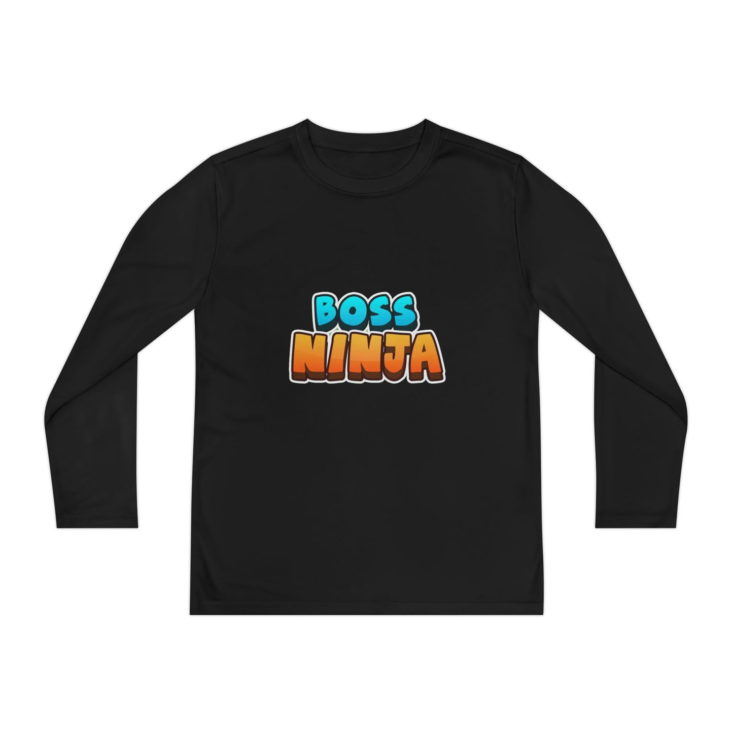 Youth Long Sleeve Boss Ninja Tee, Fun Graphic Shirt for Kids, Perfect for Birthdays, Playdates, School, and Ninja-Themed Parties