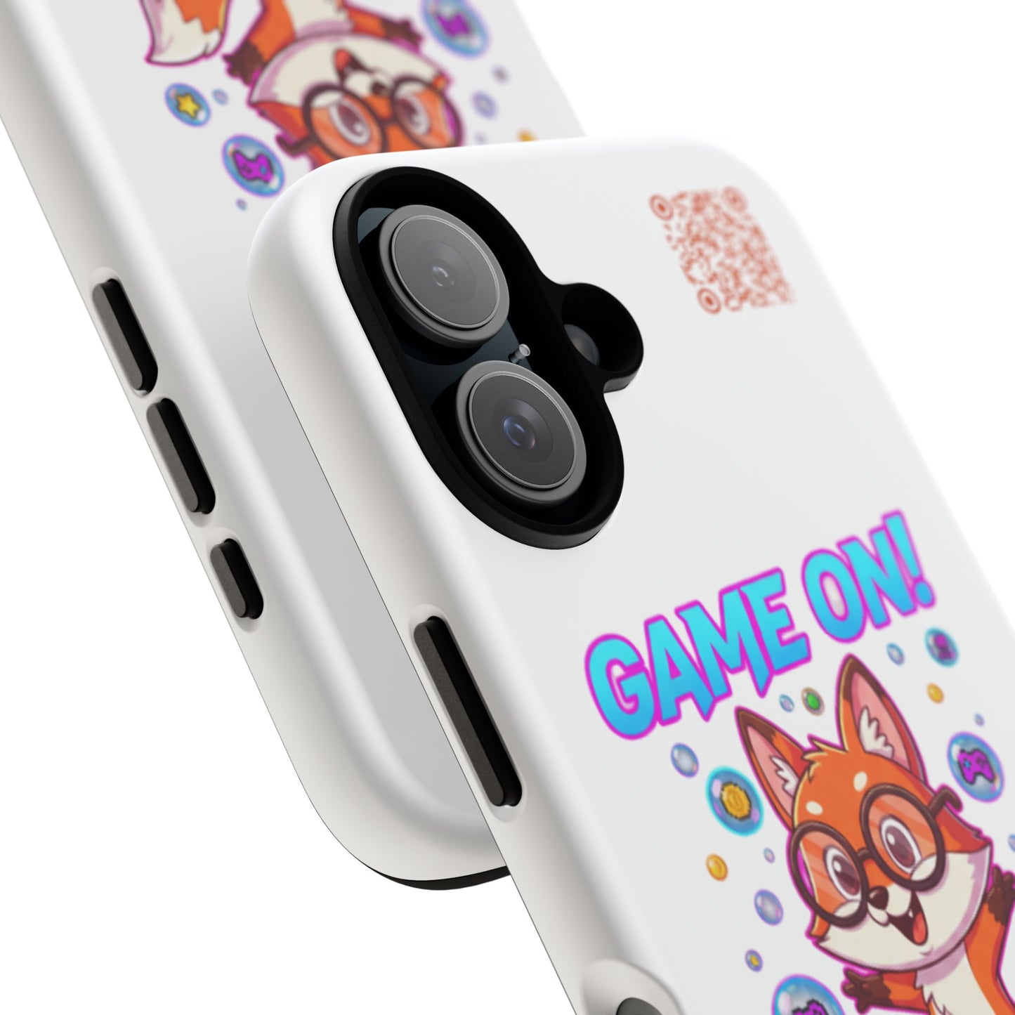 Game On Mobile Case - Cute Fox Design, Gamer Accessories, Phone Cover, Gift for Gamers, Level Up Style
