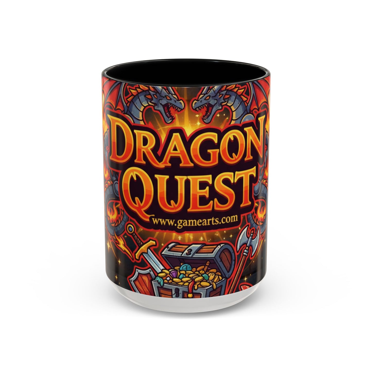 Dragon Quest Accent Coffee Mug, Gaming Mug, Geeky Gift, Fantasy Coffee Cup, Dragon Themed Drinkware, Unique Gamer Present
