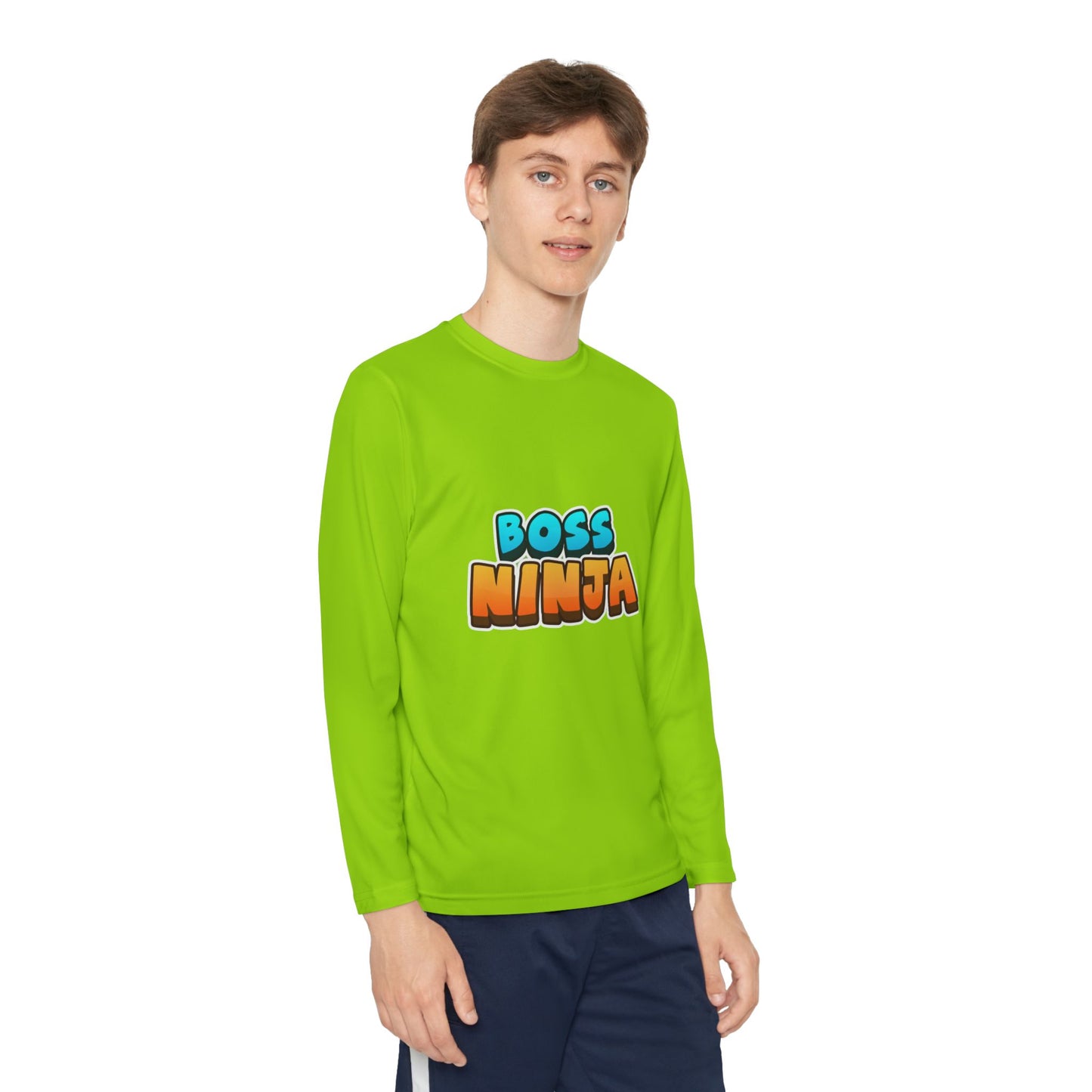 Youth Long Sleeve Boss Ninja Tee, Fun Graphic Shirt for Kids, Perfect for Birthdays, Playdates, School, and Ninja-Themed Parties