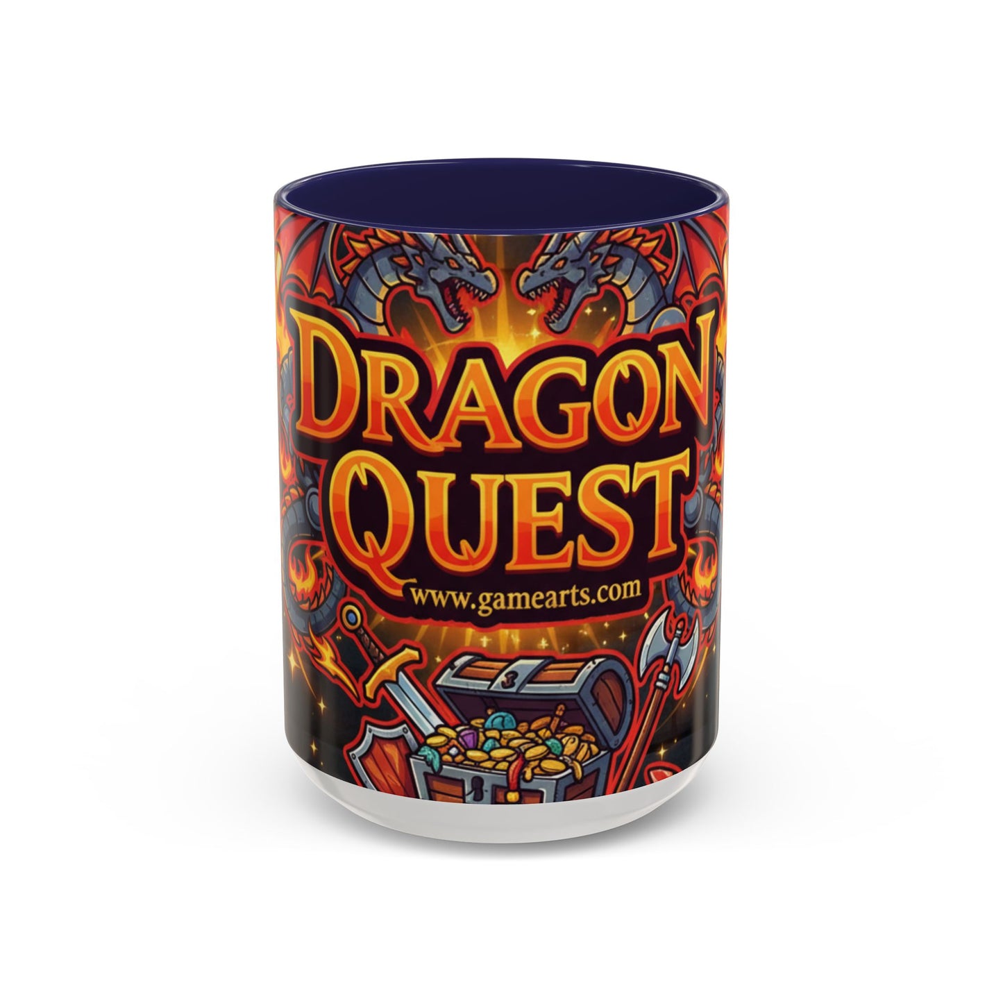 Dragon Quest Accent Coffee Mug, Gaming Mug, Geeky Gift, Fantasy Coffee Cup, Dragon Themed Drinkware, Unique Gamer Present