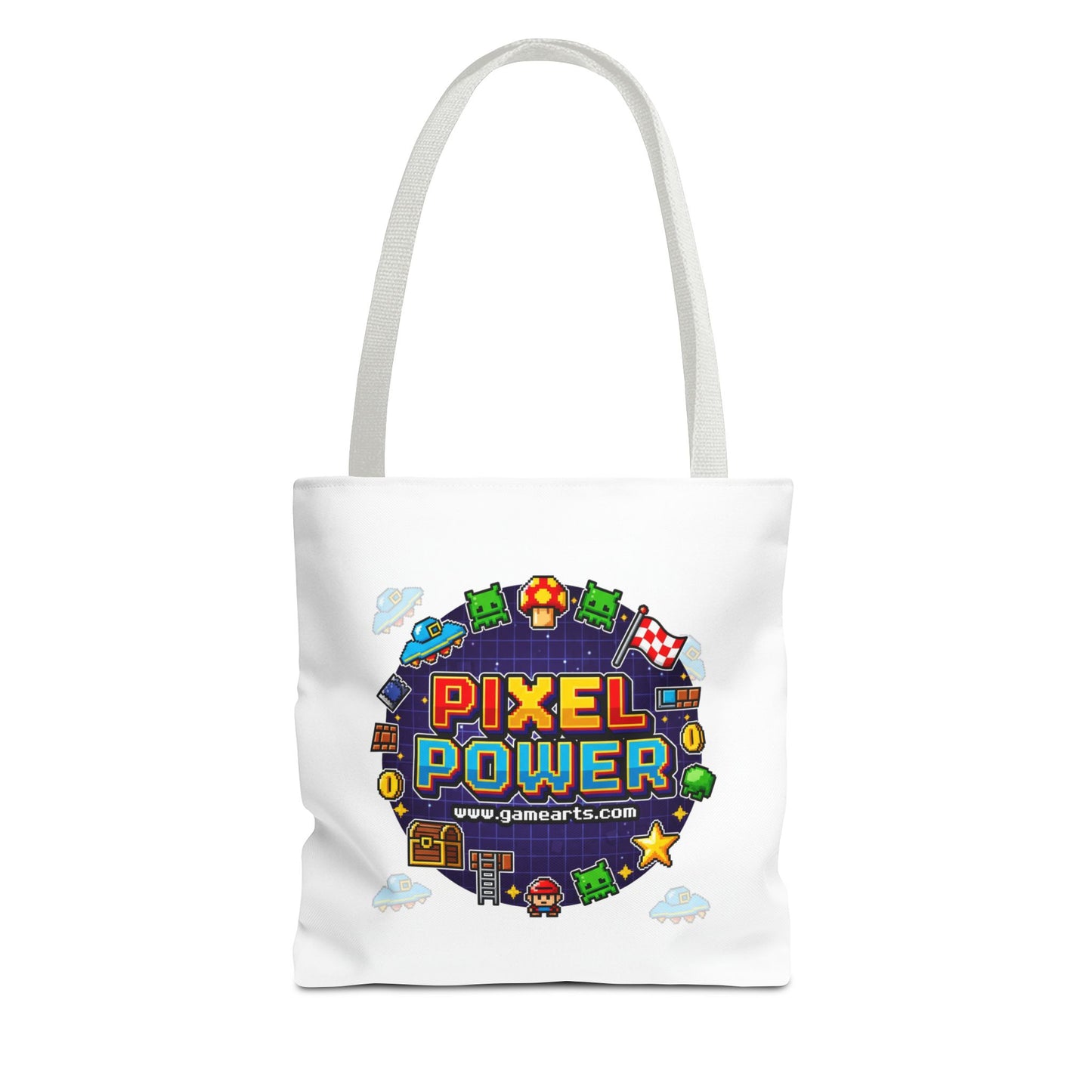 Gaming Tote Bag - Pixel Power Design, Gamer Gift, Eco-Friendly Shopping, Stylish Carryall, Fun Everyday Use