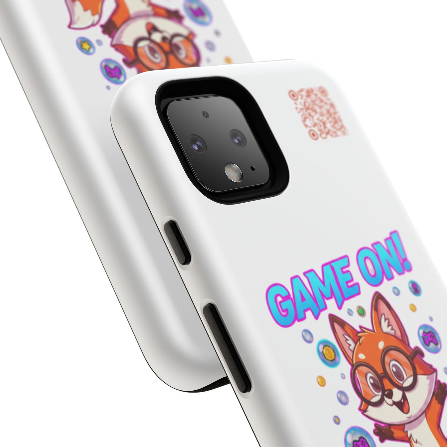 Game On Mobile Case - Cute Fox Design, Gamer Accessories, Phone Cover, Gift for Gamers, Level Up Style