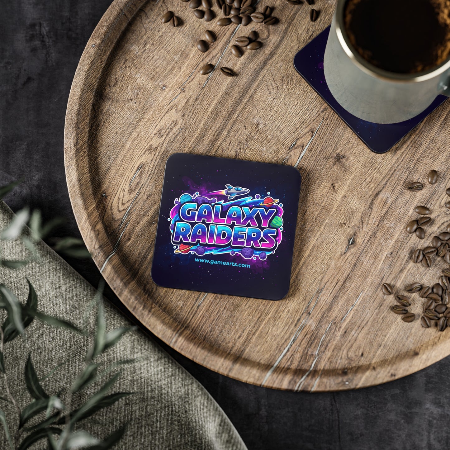 Galaxy Raiders Coasters - Gaming Accessories, Unique Party Favors, Home Decor, Geek Gifts, Table Protection