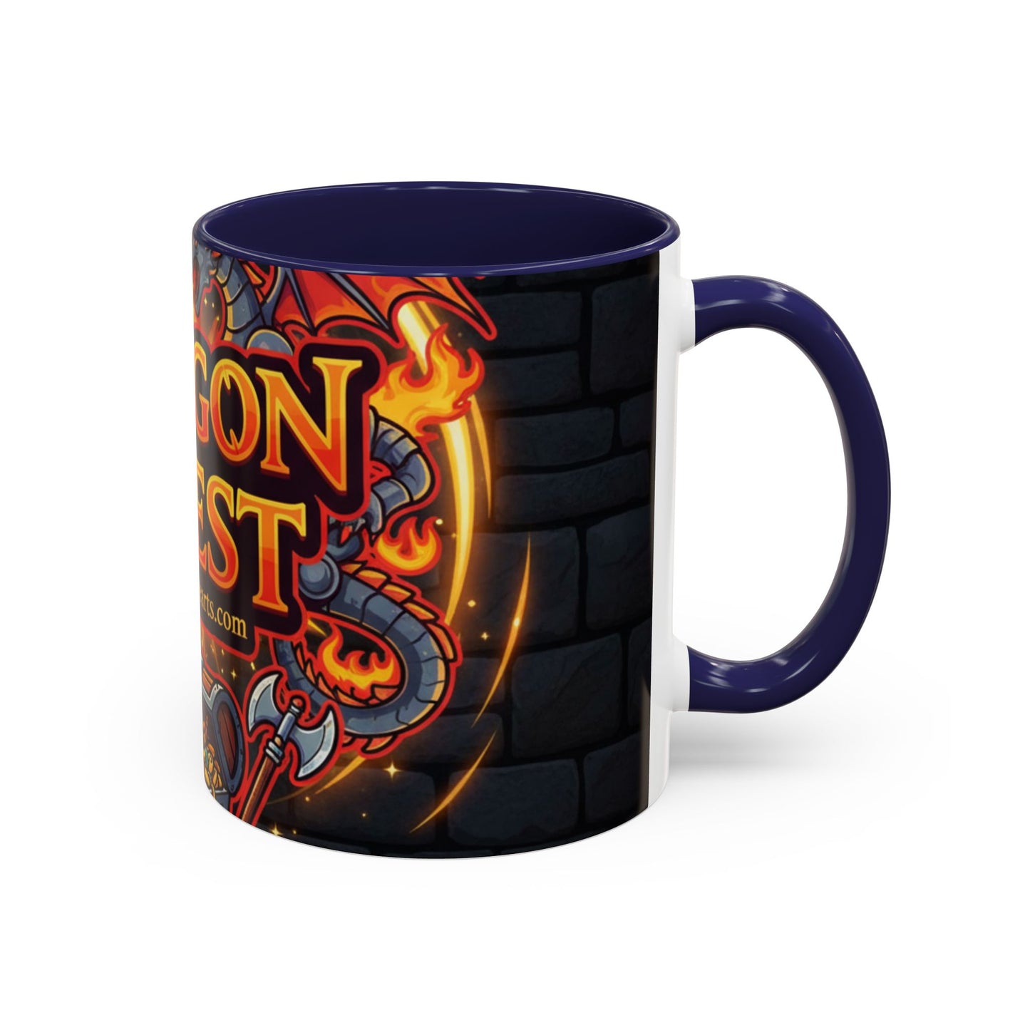 Dragon Quest Accent Coffee Mug, Gaming Mug, Geeky Gift, Fantasy Coffee Cup, Dragon Themed Drinkware, Unique Gamer Present