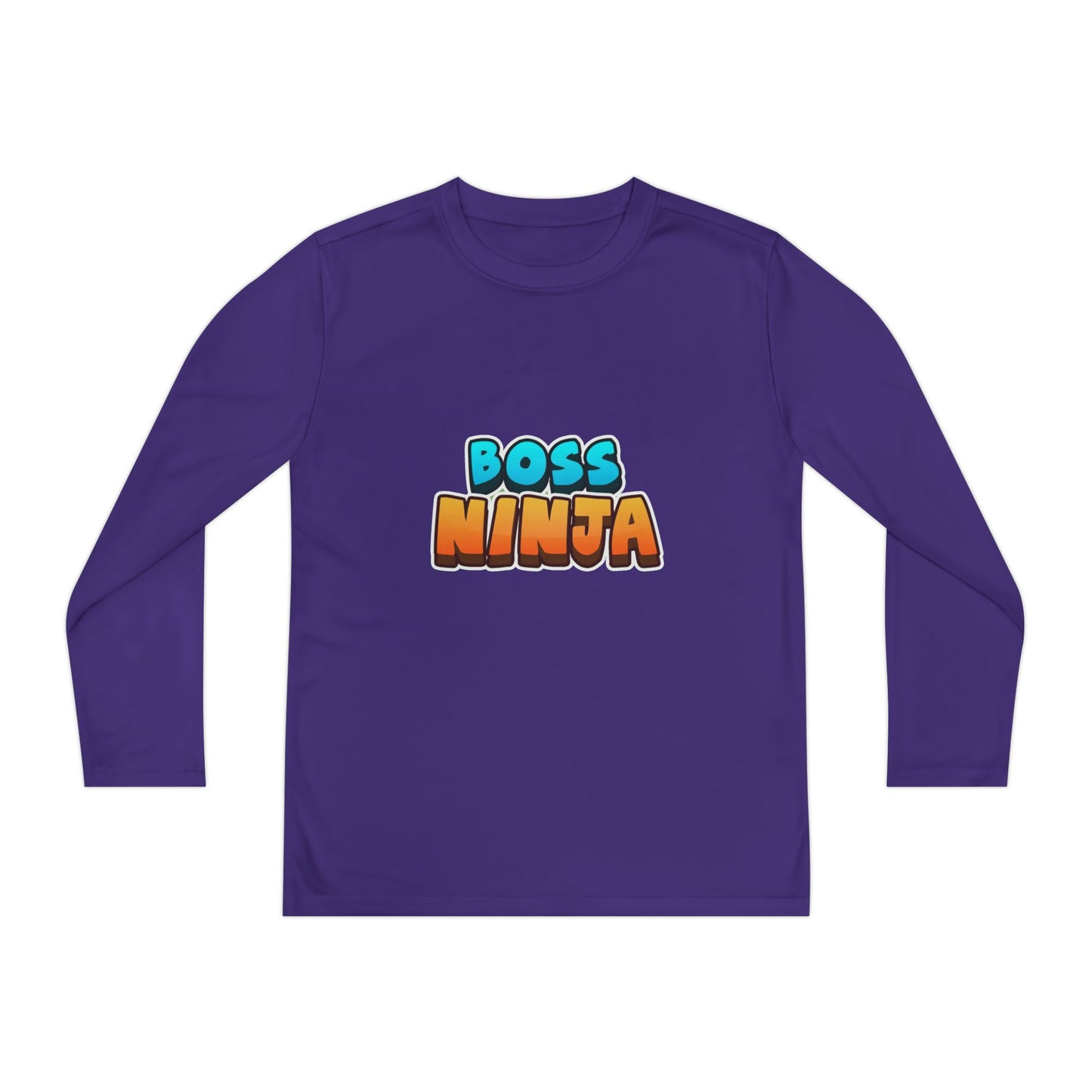 Youth Long Sleeve Boss Ninja Tee, Fun Graphic Shirt for Kids, Perfect for Birthdays, Playdates, School, and Ninja-Themed Parties