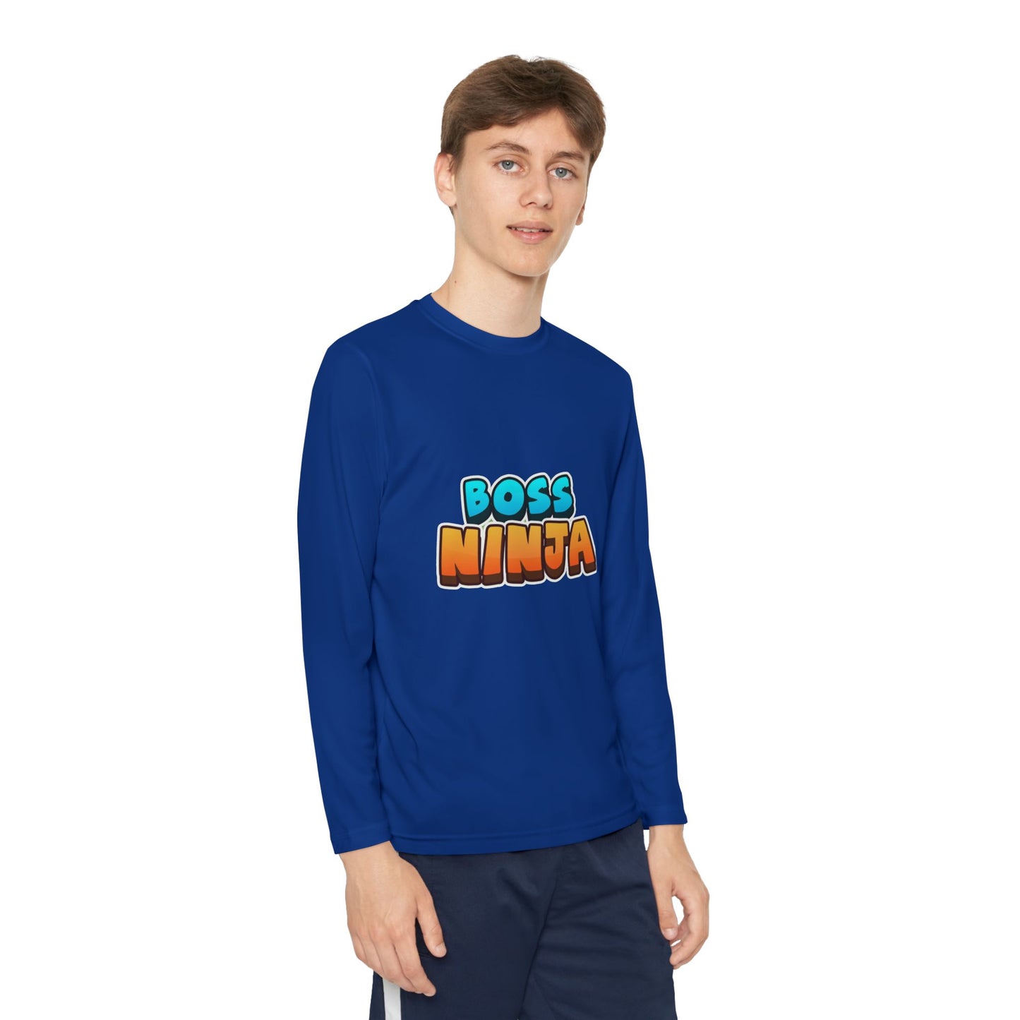 Youth Long Sleeve Boss Ninja Tee, Fun Graphic Shirt for Kids, Perfect for Birthdays, Playdates, School, and Ninja-Themed Parties