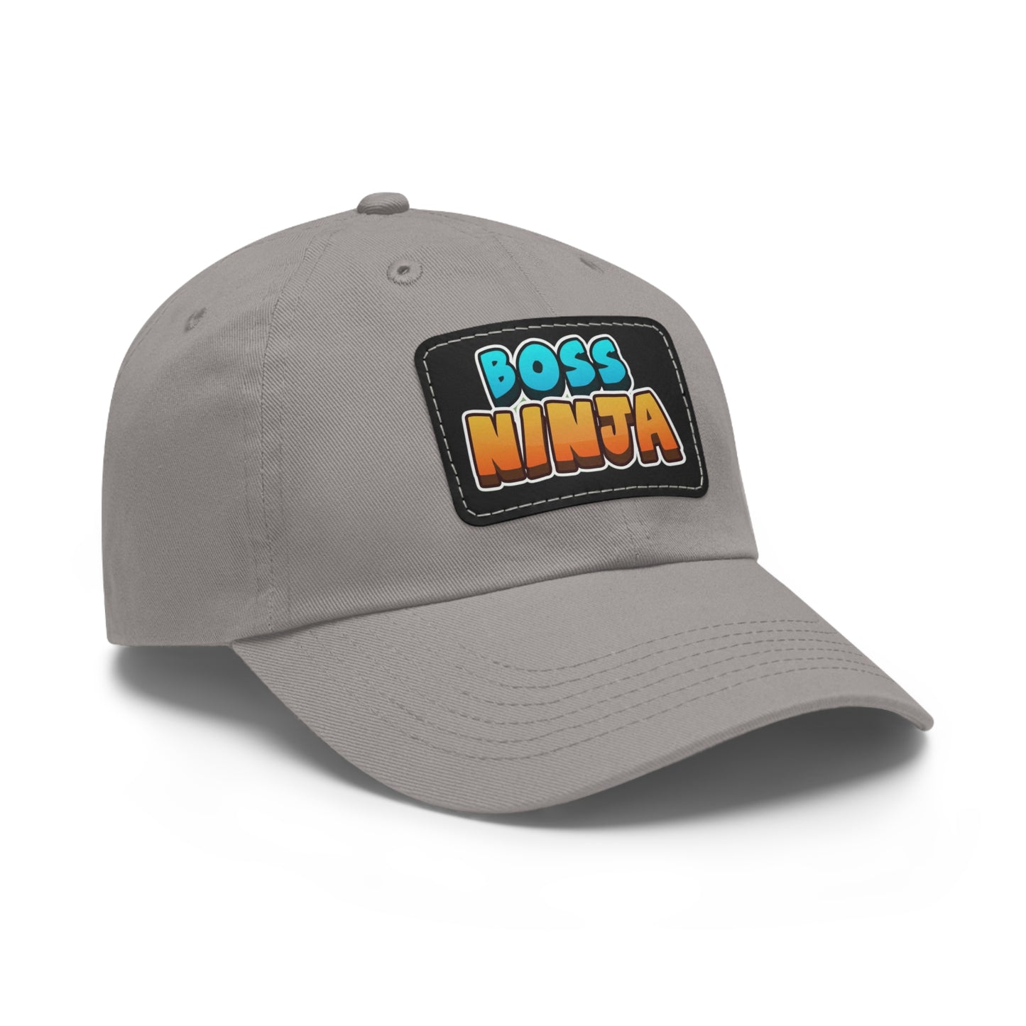 Boss Ninja Dad Hat, Leather Patch Cap for Dads, Casual Summer Hat, Great for Father's Day Gifts, Trendy Dad Apparel, Gift for Ninja Lovers