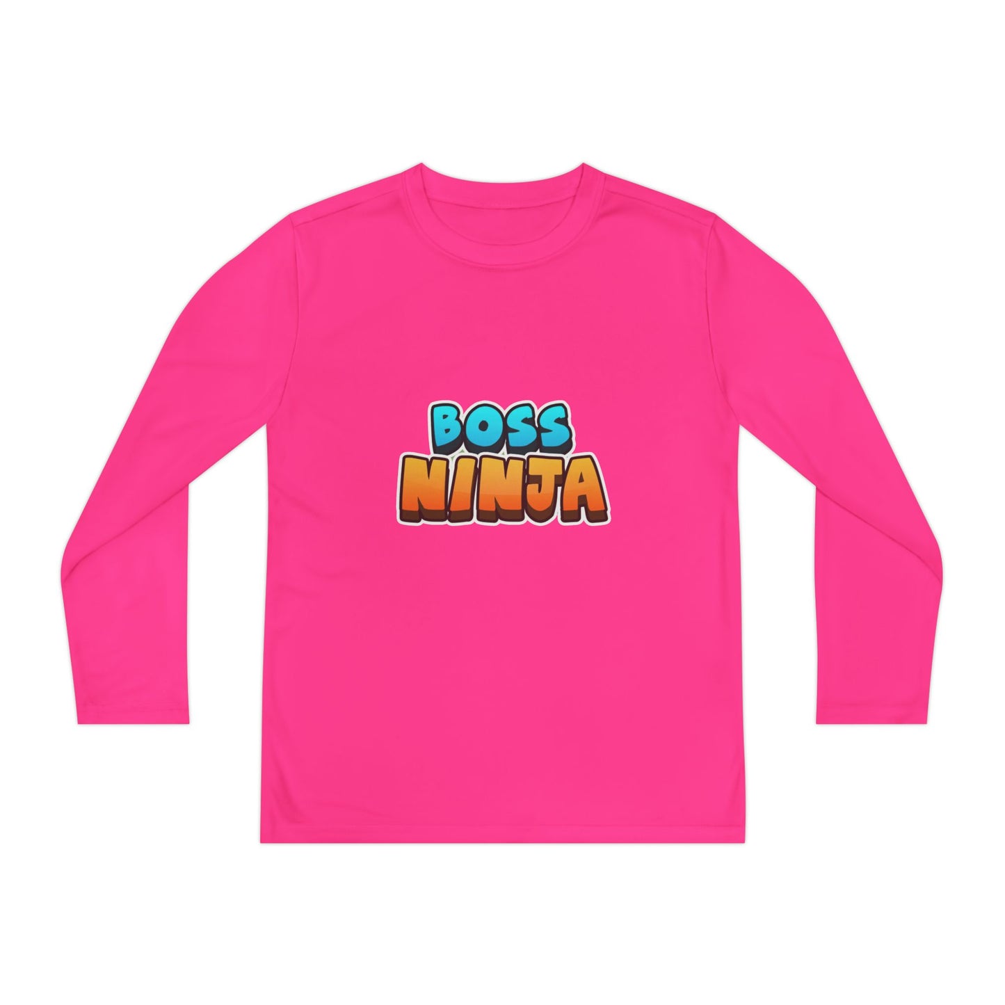 Youth Long Sleeve Boss Ninja Tee, Fun Graphic Shirt for Kids, Perfect for Birthdays, Playdates, School, and Ninja-Themed Parties