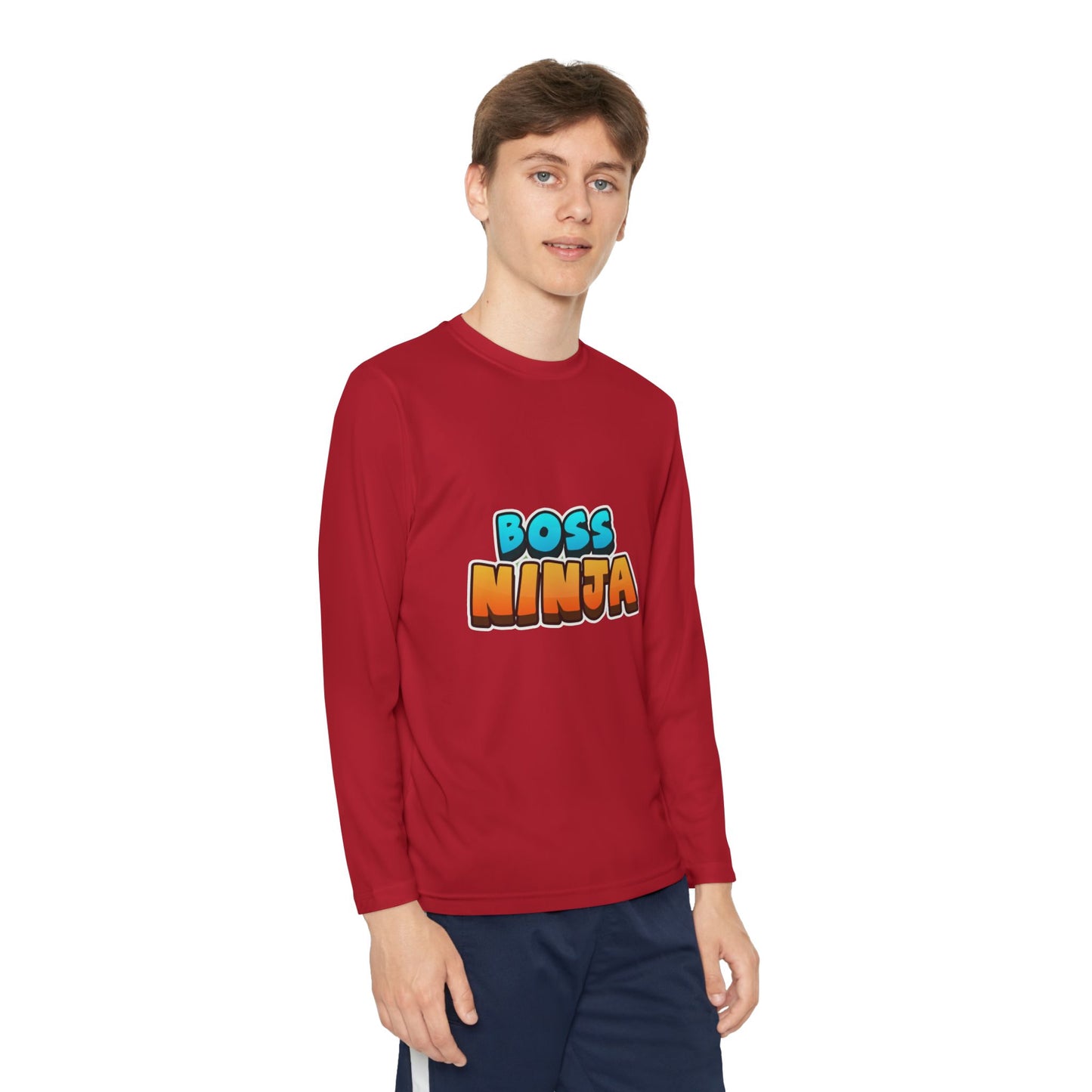 Youth Long Sleeve Boss Ninja Tee, Fun Graphic Shirt for Kids, Perfect for Birthdays, Playdates, School, and Ninja-Themed Parties