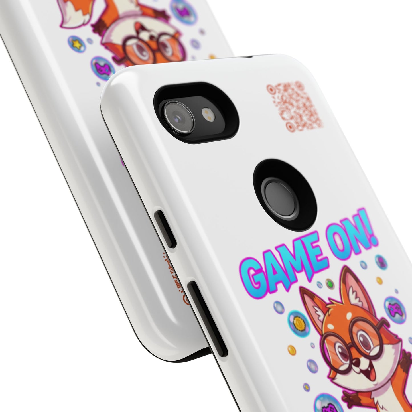 Game On Mobile Case - Cute Fox Design, Gamer Accessories, Phone Cover, Gift for Gamers, Level Up Style