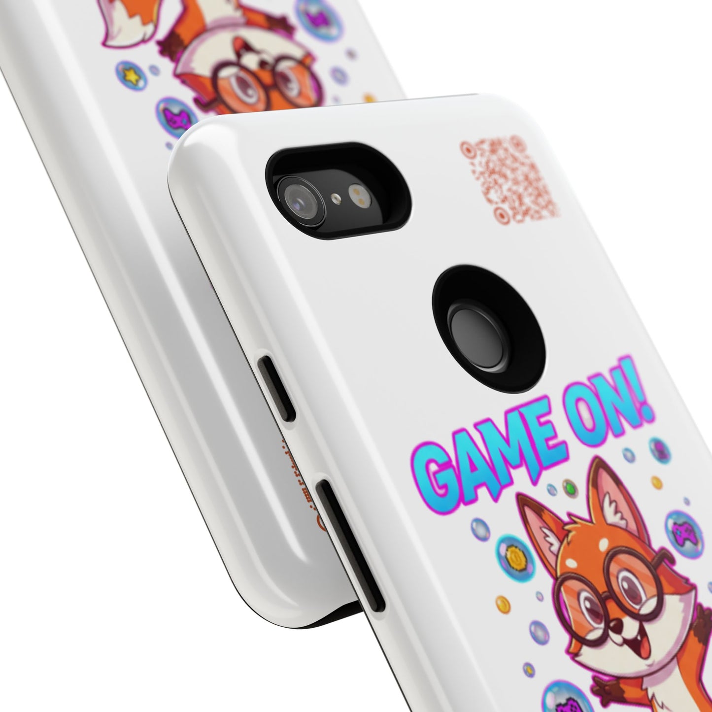 Game On Mobile Case - Cute Fox Design, Gamer Accessories, Phone Cover, Gift for Gamers, Level Up Style