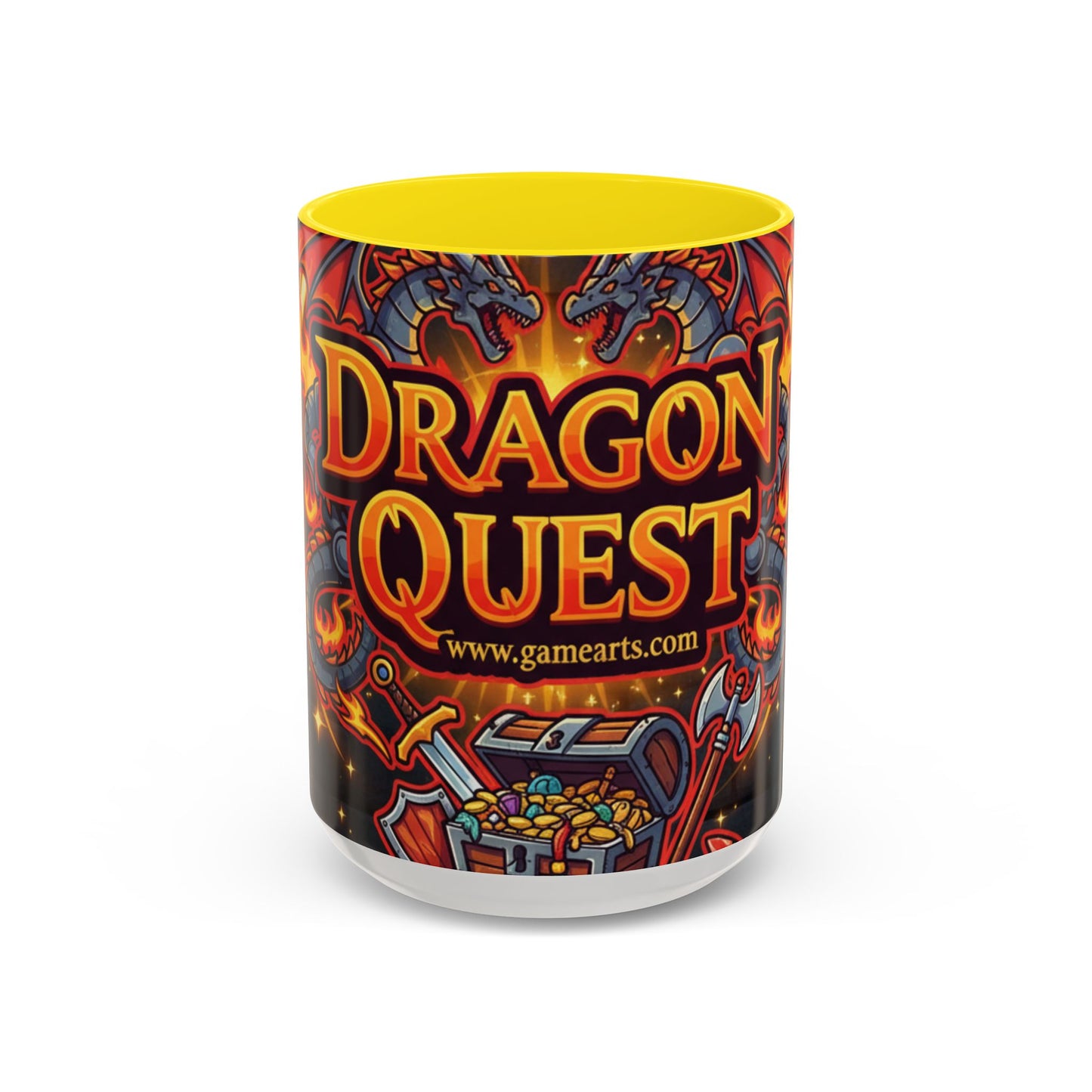 Dragon Quest Accent Coffee Mug, Gaming Mug, Geeky Gift, Fantasy Coffee Cup, Dragon Themed Drinkware, Unique Gamer Present