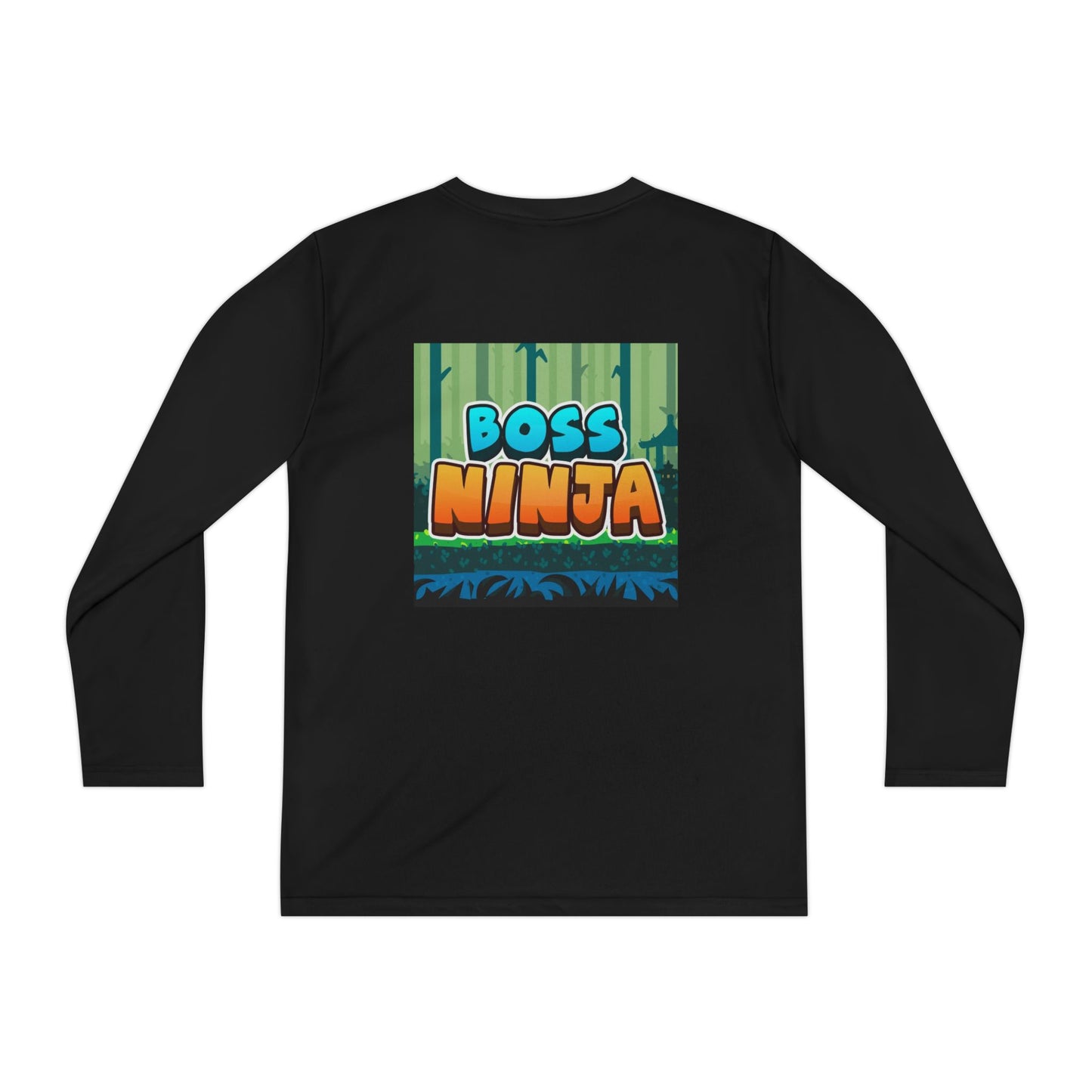 Youth Long Sleeve Boss Ninja Tee, Fun Graphic Shirt for Kids, Perfect for Birthdays, Playdates, School, and Ninja-Themed Parties