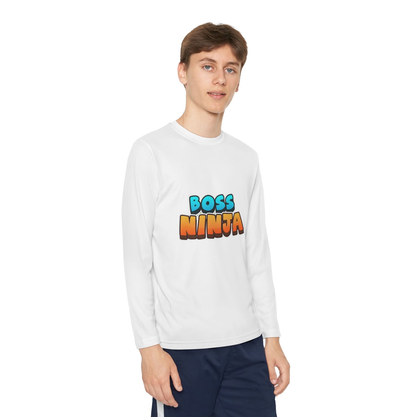 Youth Long Sleeve Boss Ninja Tee, Fun Graphic Shirt for Kids, Perfect for Birthdays, Playdates, School, and Ninja-Themed Parties