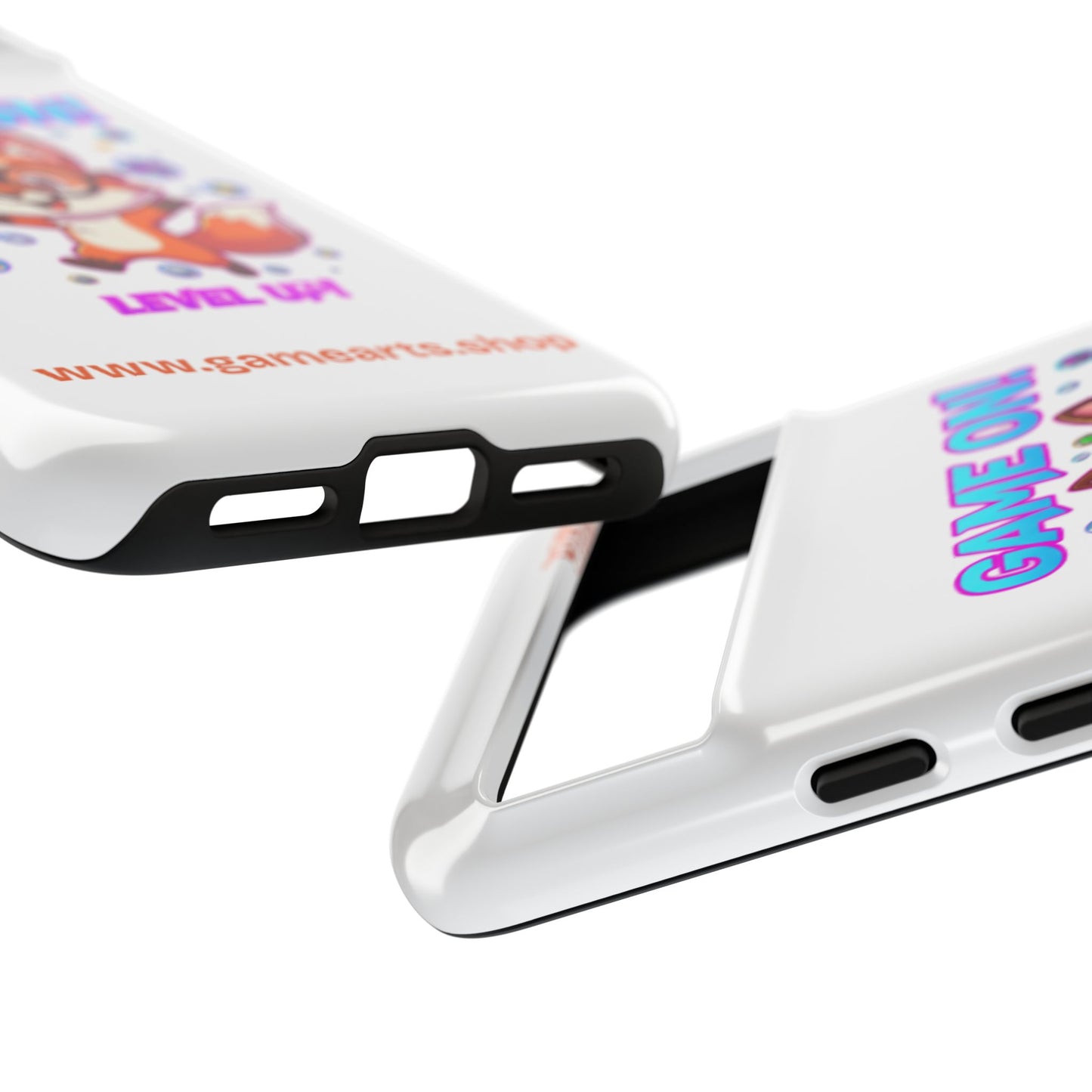 Game On Mobile Case - Cute Fox Design, Gamer Accessories, Phone Cover, Gift for Gamers, Level Up Style