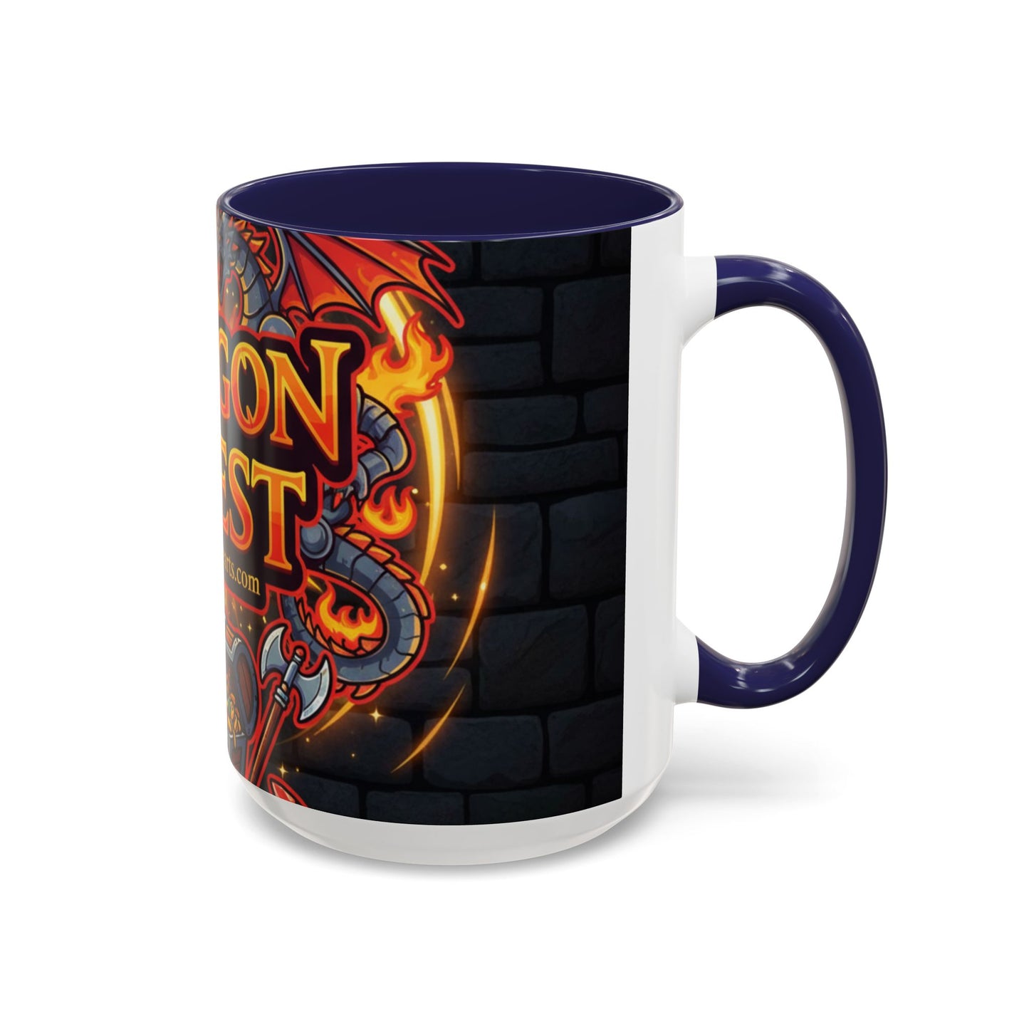 Dragon Quest Accent Coffee Mug, Gaming Mug, Geeky Gift, Fantasy Coffee Cup, Dragon Themed Drinkware, Unique Gamer Present