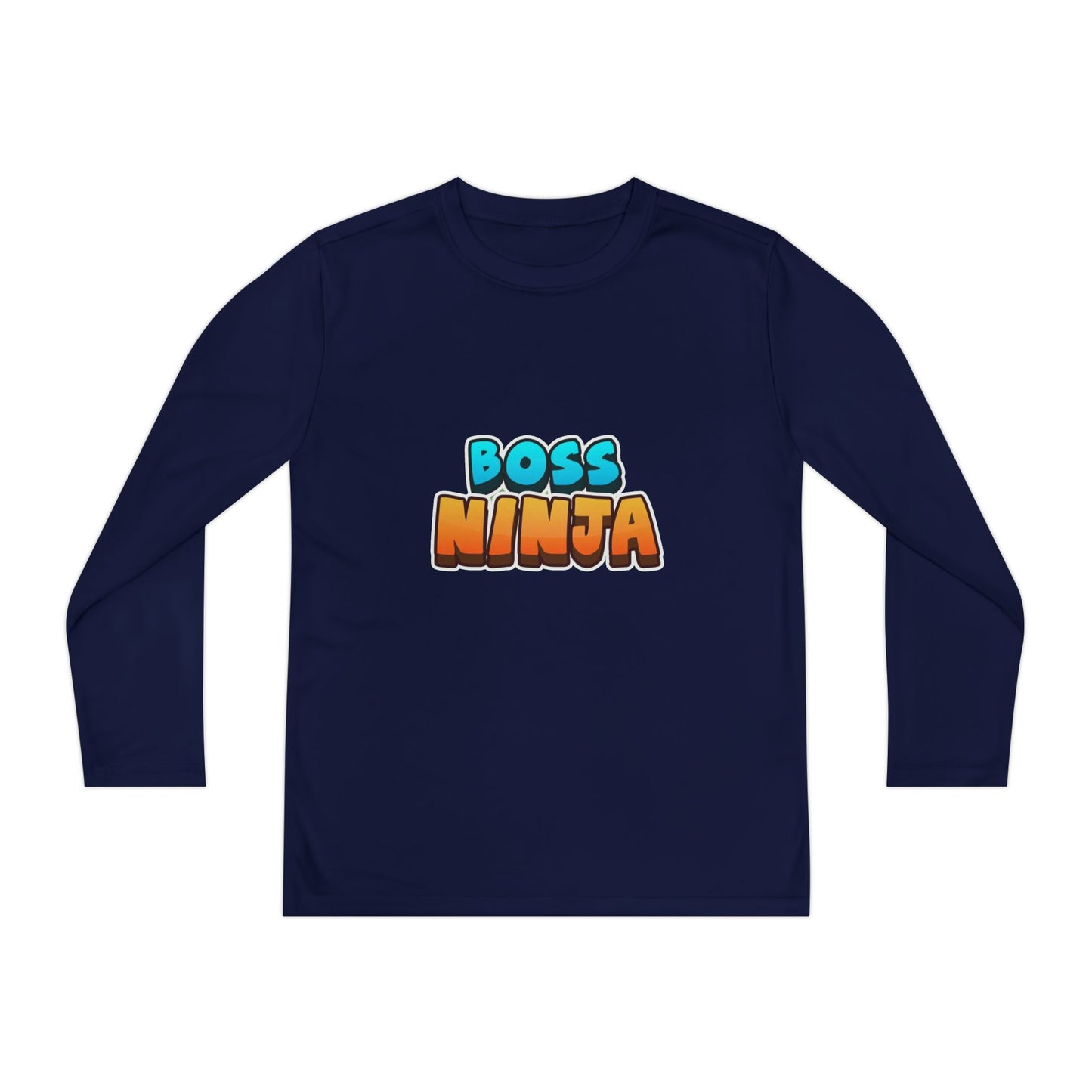 Youth Long Sleeve Boss Ninja Tee, Fun Graphic Shirt for Kids, Perfect for Birthdays, Playdates, School, and Ninja-Themed Parties