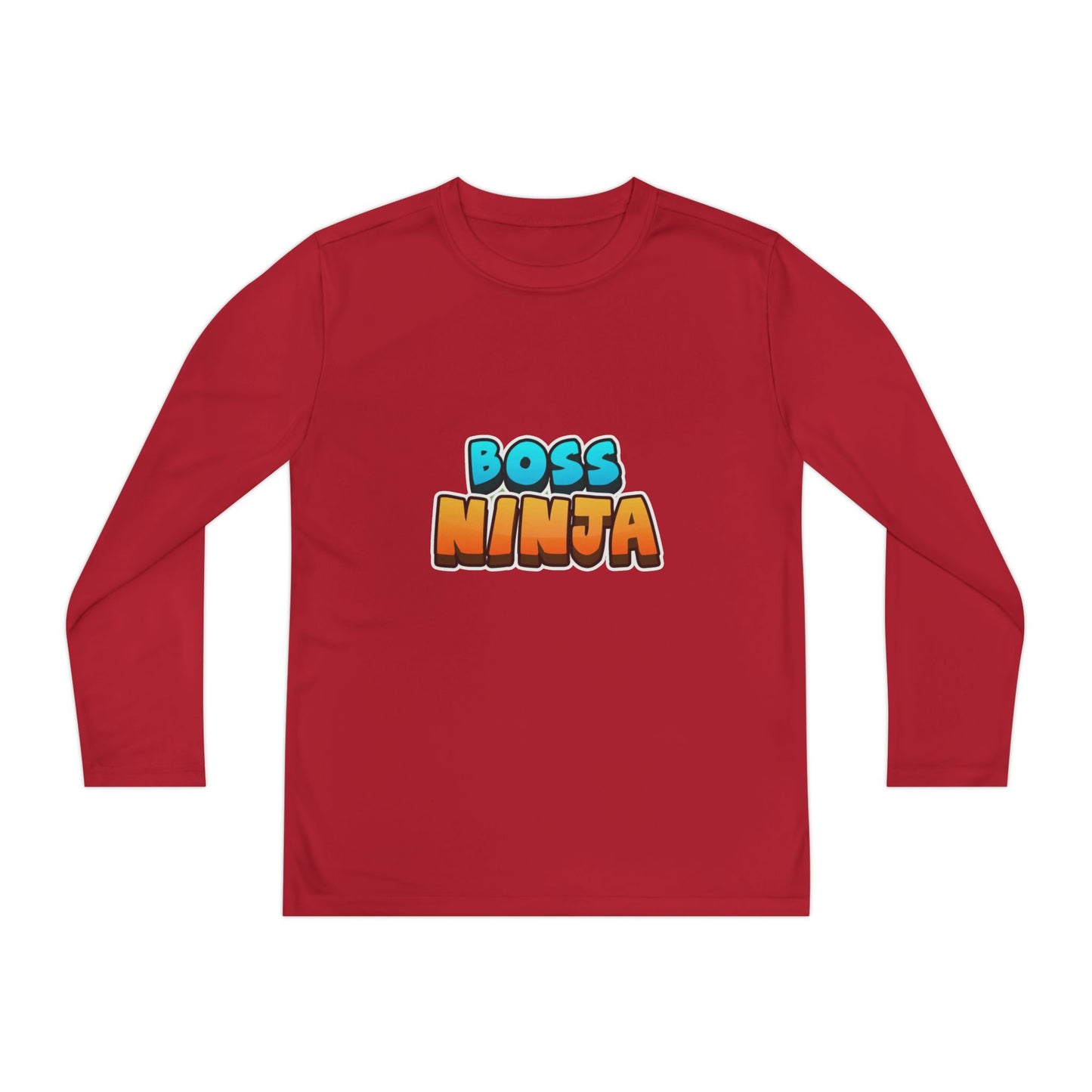 Youth Long Sleeve Boss Ninja Tee, Fun Graphic Shirt for Kids, Perfect for Birthdays, Playdates, School, and Ninja-Themed Parties