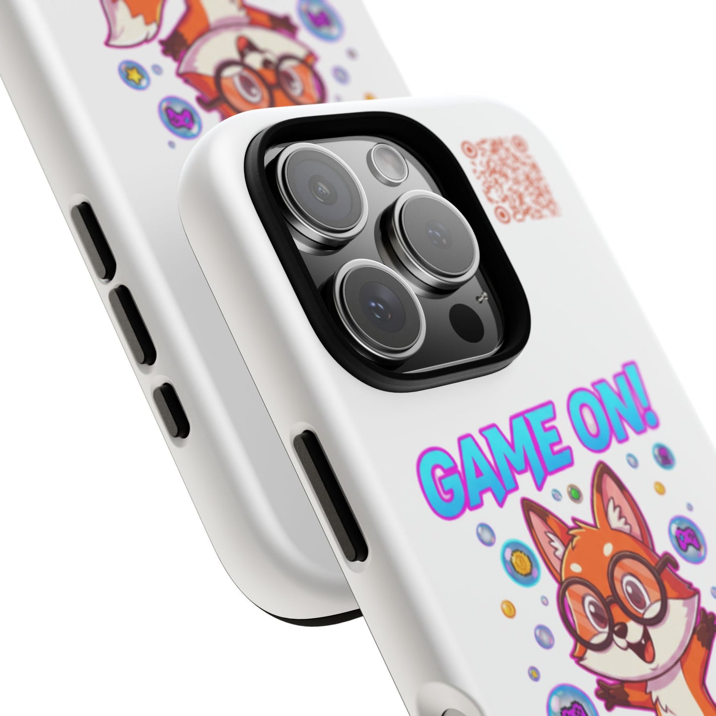 Game On Mobile Case - Cute Fox Design, Gamer Accessories, Phone Cover, Gift for Gamers, Level Up Style