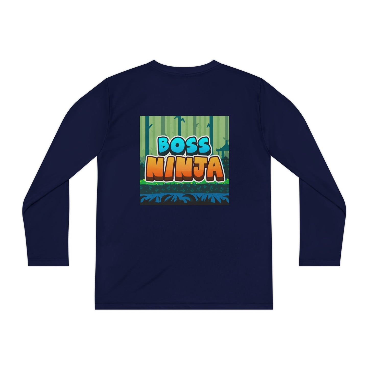 Youth Long Sleeve Boss Ninja Tee, Fun Graphic Shirt for Kids, Perfect for Birthdays, Playdates, School, and Ninja-Themed Parties