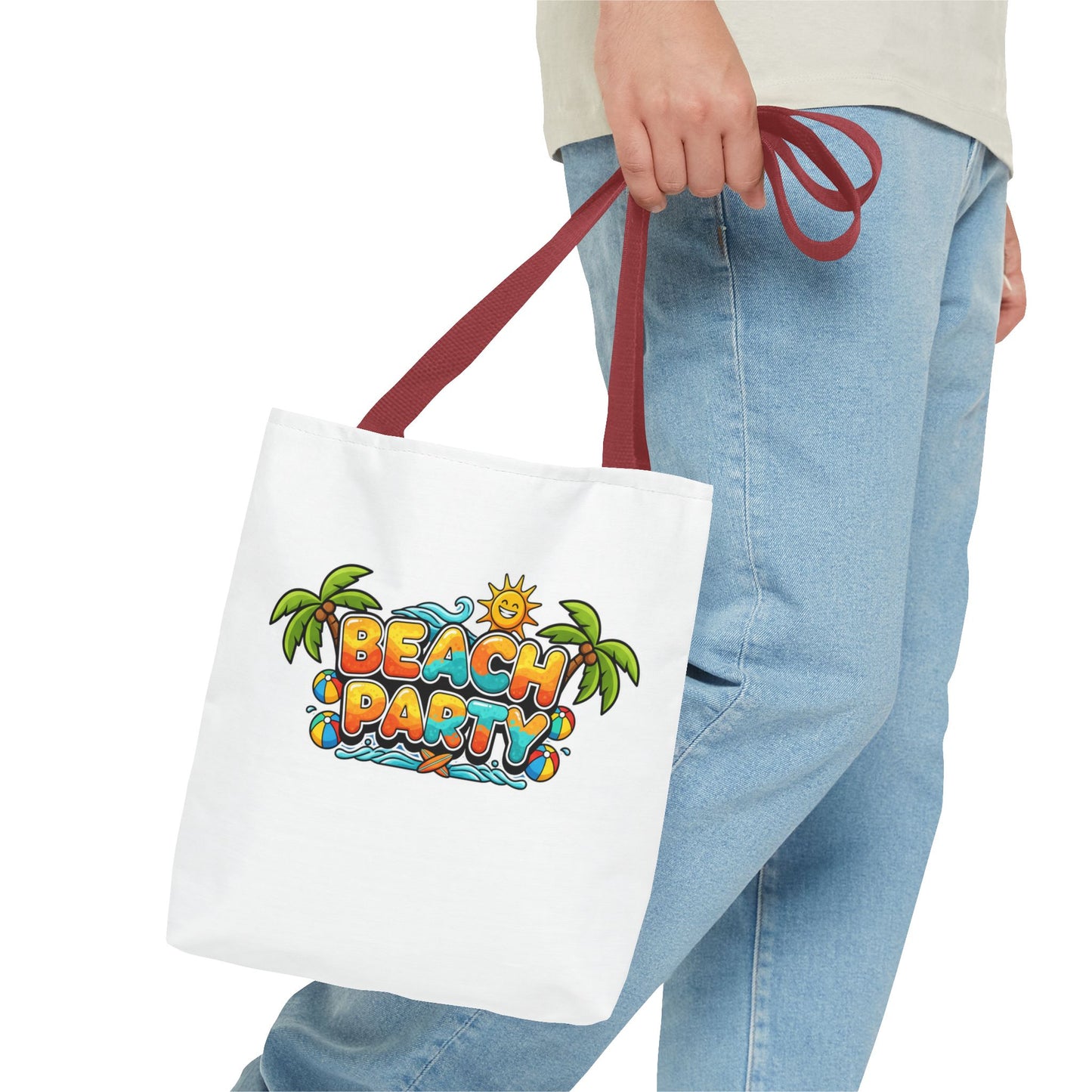 Beach Party Tote Bag, Summer Fun Shopper, Travel, Gifts for Beach Lovers, Beach Bag, Festival Tote