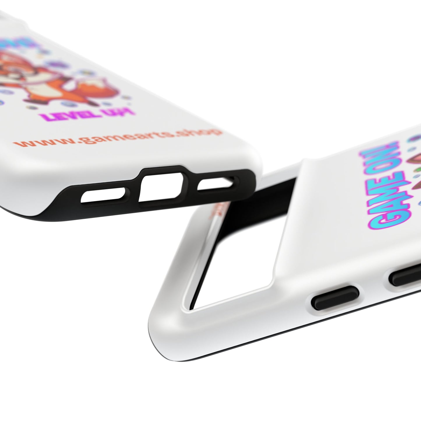 Game On Mobile Case - Cute Fox Design, Gamer Accessories, Phone Cover, Gift for Gamers, Level Up Style