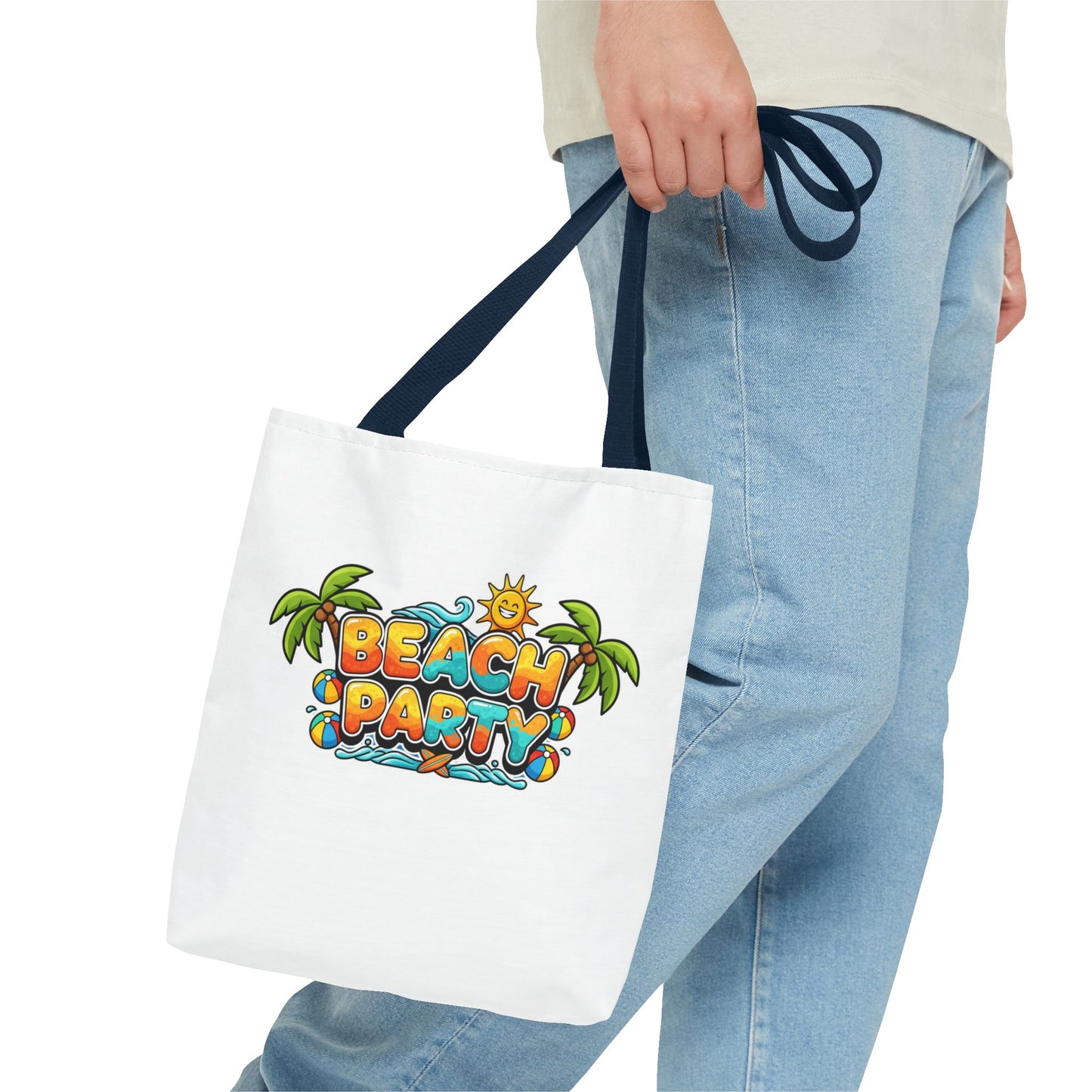 Beach Party Tote Bag, Summer Fun Shopper, Travel, Gifts for Beach Lovers, Beach Bag, Festival Tote