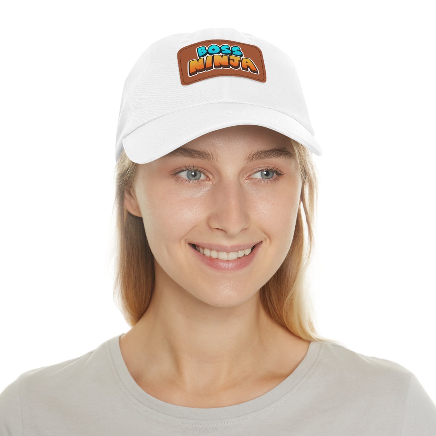 Boss Ninja Dad Hat, Leather Patch Cap for Dads, Casual Summer Hat, Great for Father's Day Gifts, Trendy Dad Apparel, Gift for Ninja Lovers