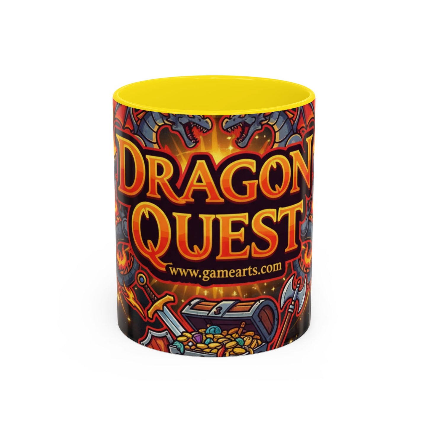 Dragon Quest Accent Coffee Mug, Gaming Mug, Geeky Gift, Fantasy Coffee Cup, Dragon Themed Drinkware, Unique Gamer Present