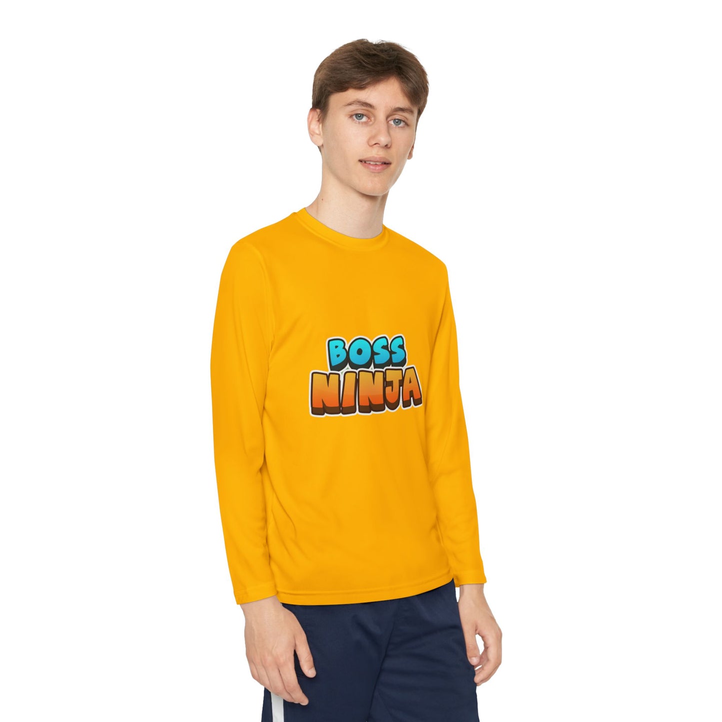 Youth Long Sleeve Boss Ninja Tee, Fun Graphic Shirt for Kids, Perfect for Birthdays, Playdates, School, and Ninja-Themed Parties