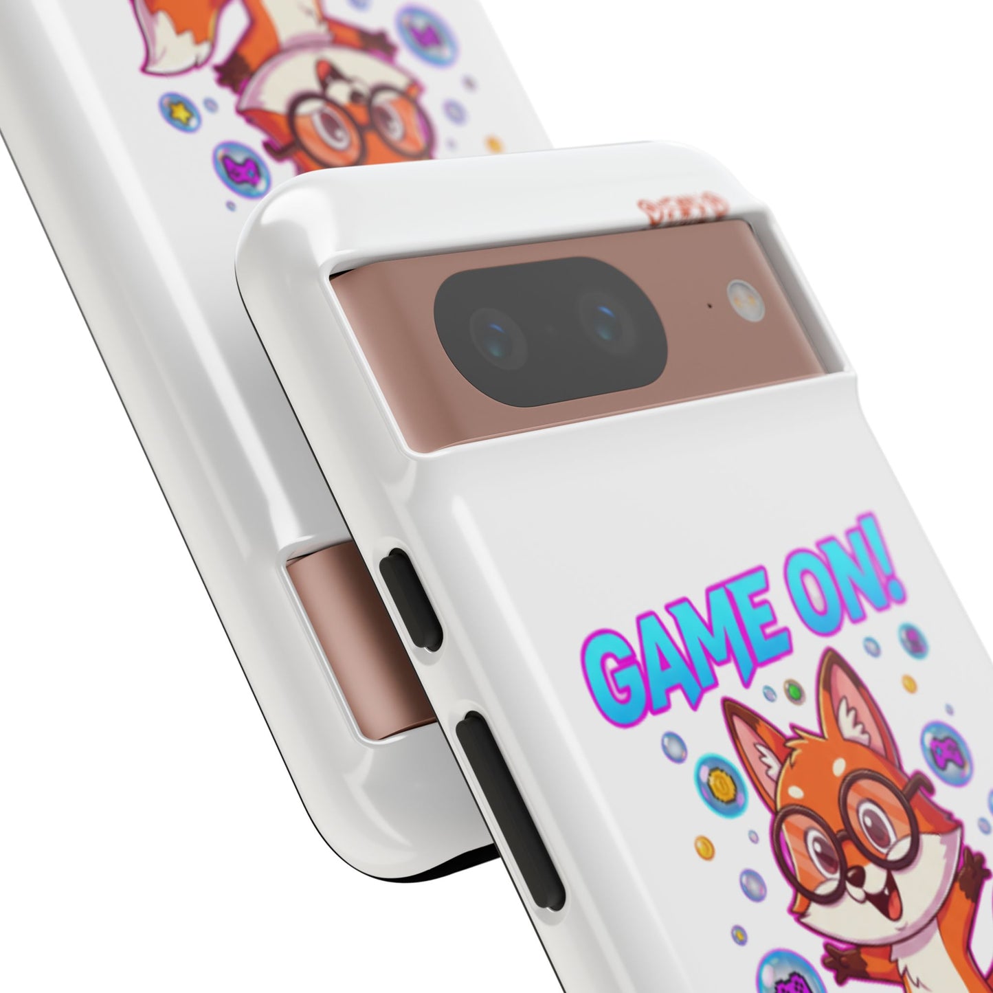 Game On Mobile Case - Cute Fox Design, Gamer Accessories, Phone Cover, Gift for Gamers, Level Up Style