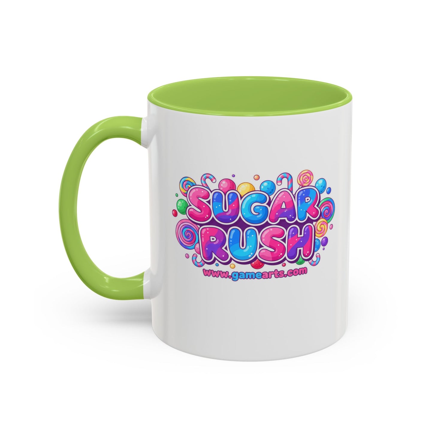 Colorful Sugar Rush Accent Coffee Mug - Fun Gift for Coffee Lovers, Holiday Cheer, Vibrant Drinkware, Party Favor