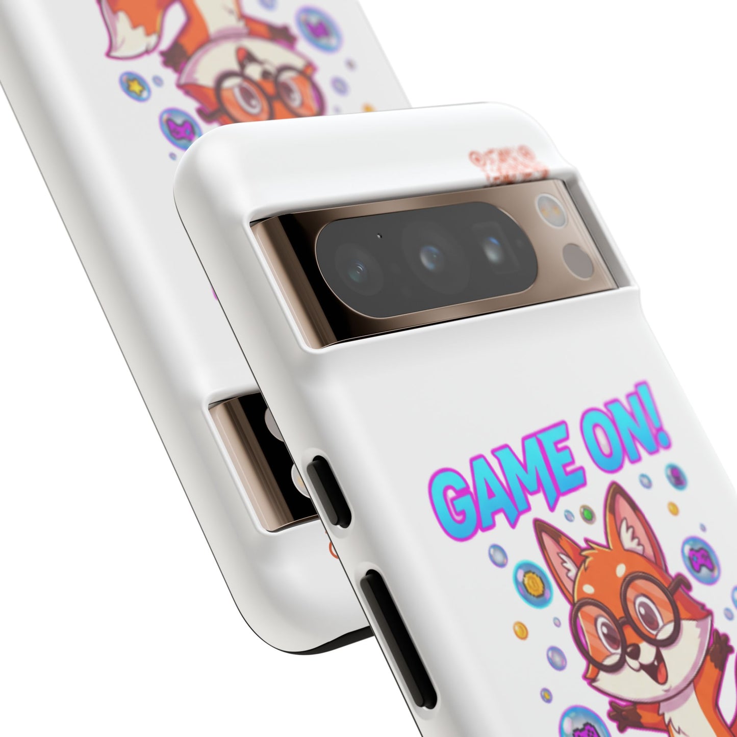 Game On Mobile Case - Cute Fox Design, Gamer Accessories, Phone Cover, Gift for Gamers, Level Up Style