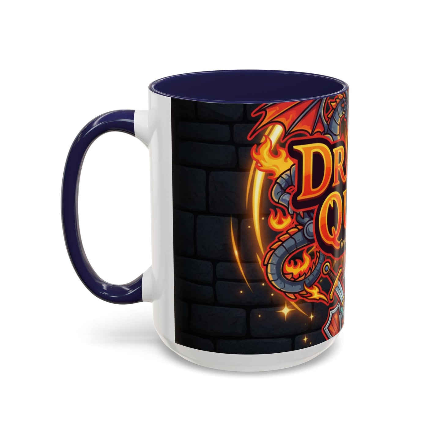 Dragon Quest Accent Coffee Mug, Gaming Mug, Geeky Gift, Fantasy Coffee Cup, Dragon Themed Drinkware, Unique Gamer Present