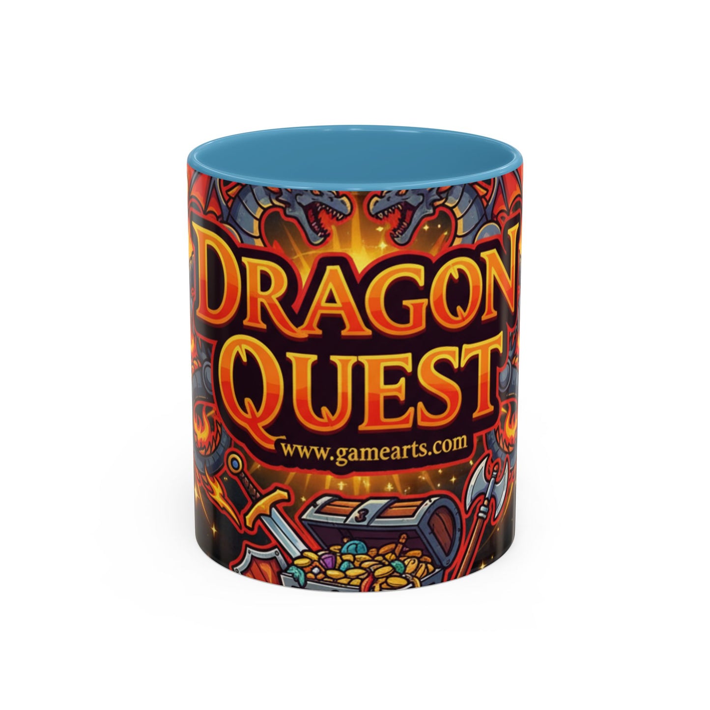 Dragon Quest Accent Coffee Mug, Gaming Mug, Geeky Gift, Fantasy Coffee Cup, Dragon Themed Drinkware, Unique Gamer Present