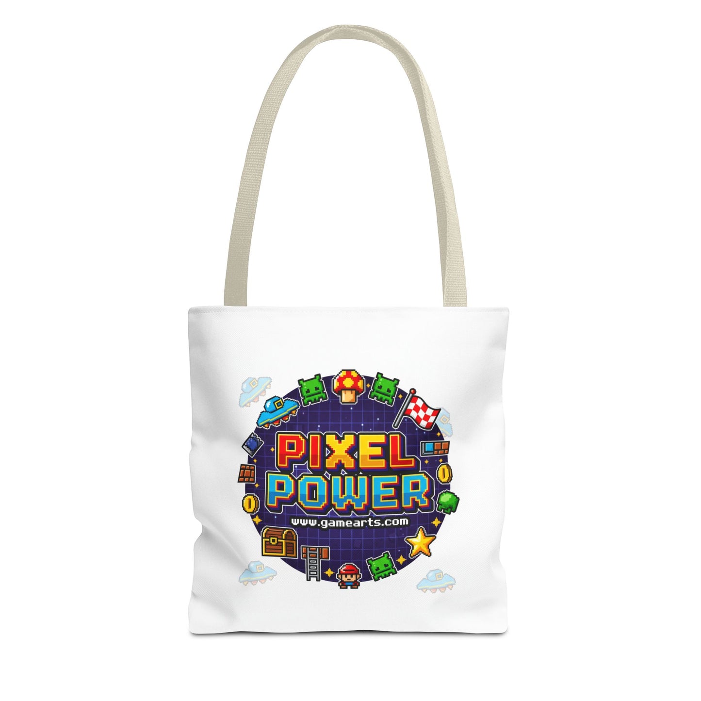 Gaming Tote Bag - Pixel Power Design, Gamer Gift, Eco-Friendly Shopping, Stylish Carryall, Fun Everyday Use