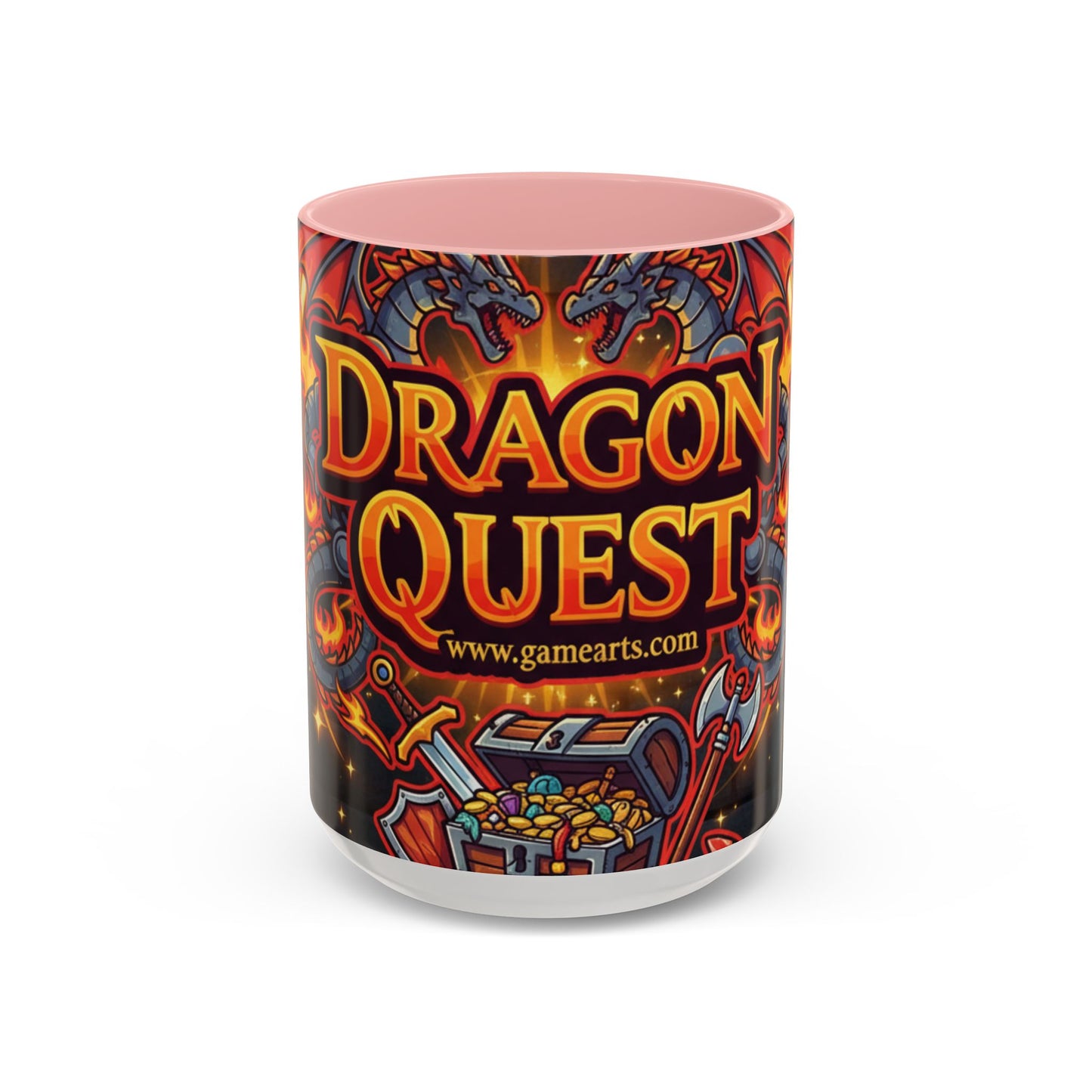 Dragon Quest Accent Coffee Mug, Gaming Mug, Geeky Gift, Fantasy Coffee Cup, Dragon Themed Drinkware, Unique Gamer Present
