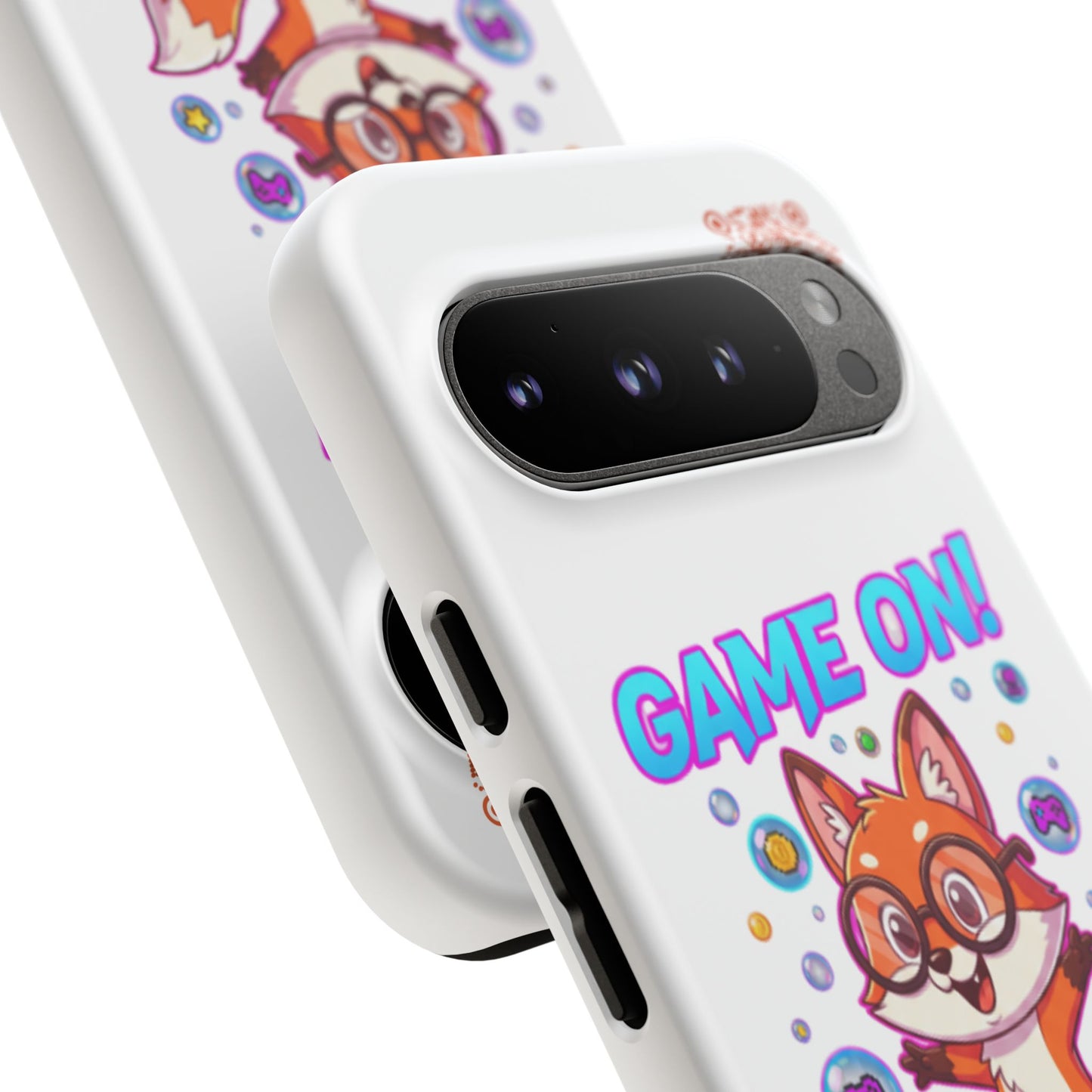 Game On Mobile Case - Cute Fox Design, Gamer Accessories, Phone Cover, Gift for Gamers, Level Up Style