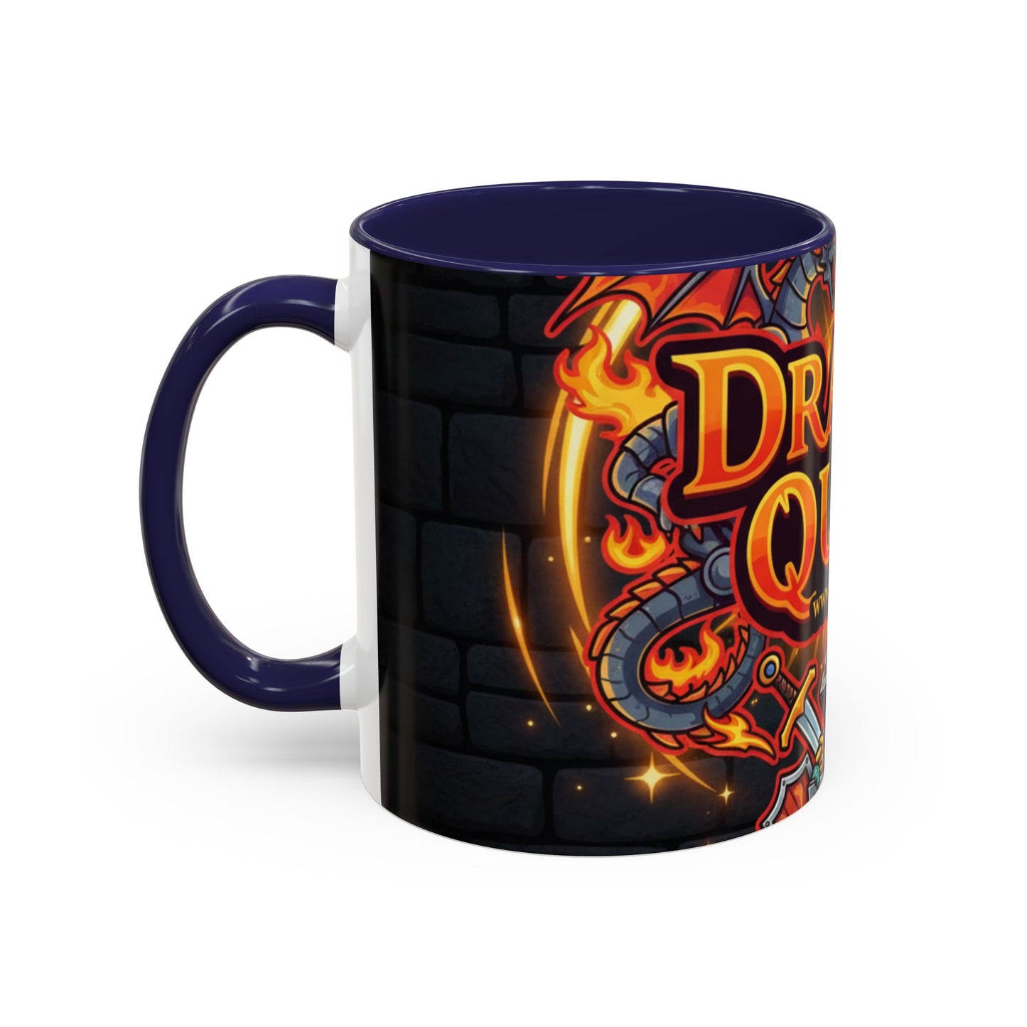 Dragon Quest Accent Coffee Mug, Gaming Mug, Geeky Gift, Fantasy Coffee Cup, Dragon Themed Drinkware, Unique Gamer Present