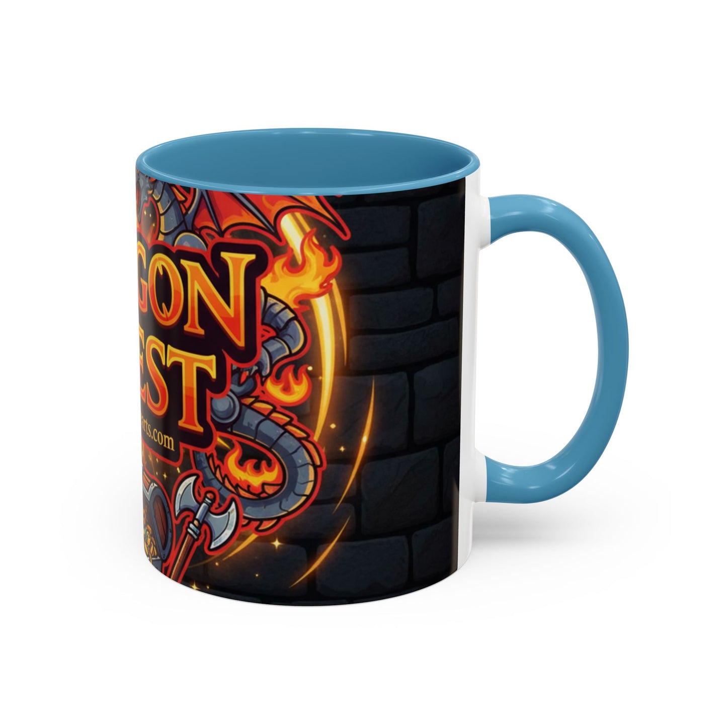 Dragon Quest Accent Coffee Mug, Gaming Mug, Geeky Gift, Fantasy Coffee Cup, Dragon Themed Drinkware, Unique Gamer Present