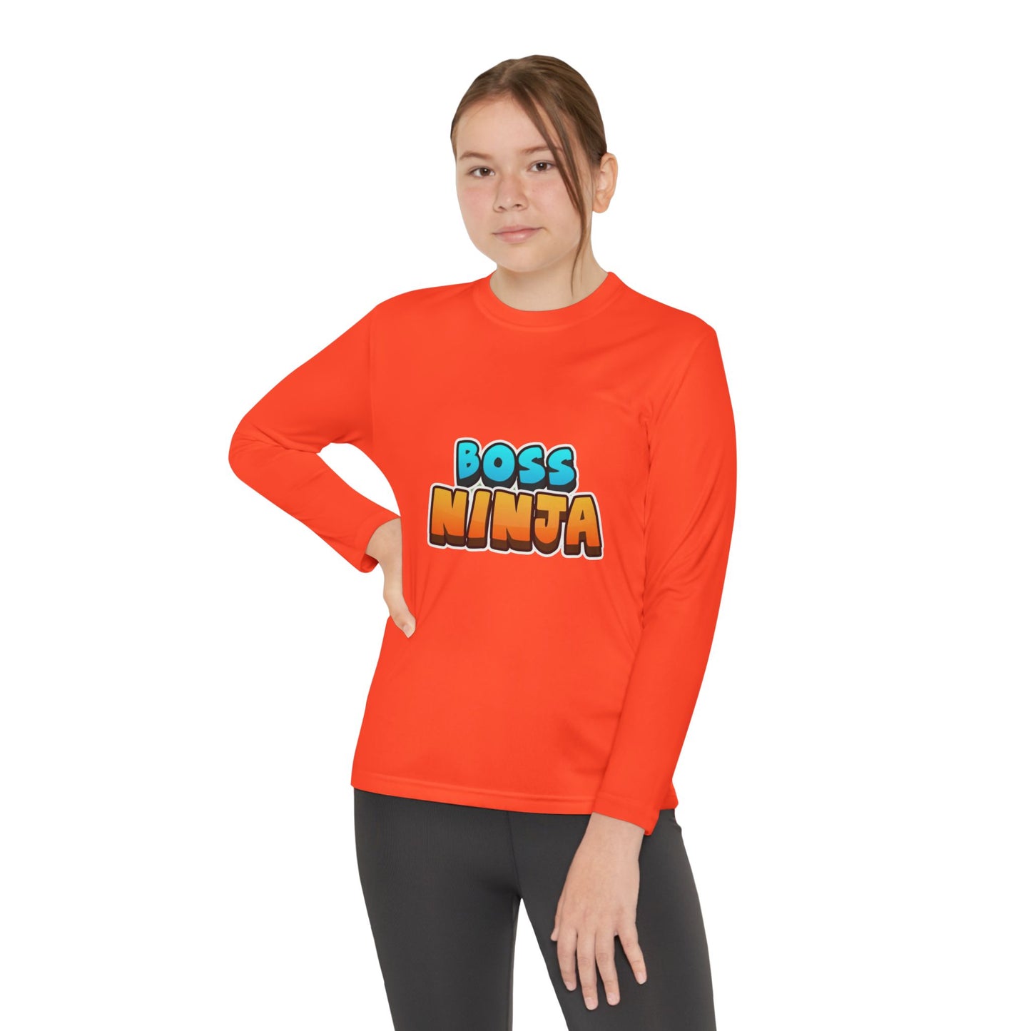 Youth Long Sleeve Boss Ninja Tee, Fun Graphic Shirt for Kids, Perfect for Birthdays, Playdates, School, and Ninja-Themed Parties