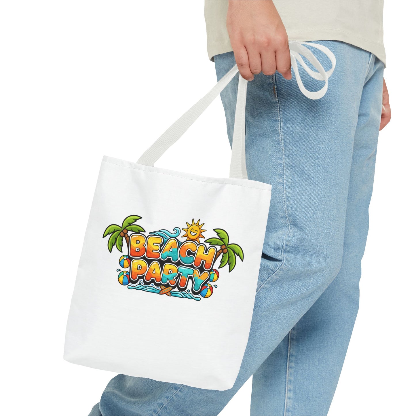 Beach Party Tote Bag, Summer Fun Shopper, Travel, Gifts for Beach Lovers, Beach Bag, Festival Tote