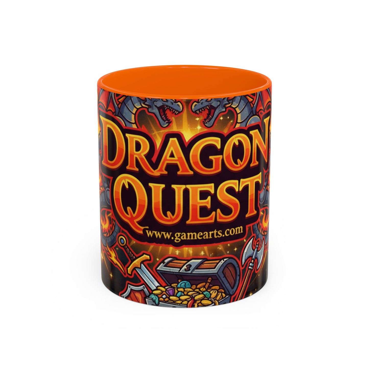 Dragon Quest Accent Coffee Mug, Gaming Mug, Geeky Gift, Fantasy Coffee Cup, Dragon Themed Drinkware, Unique Gamer Present